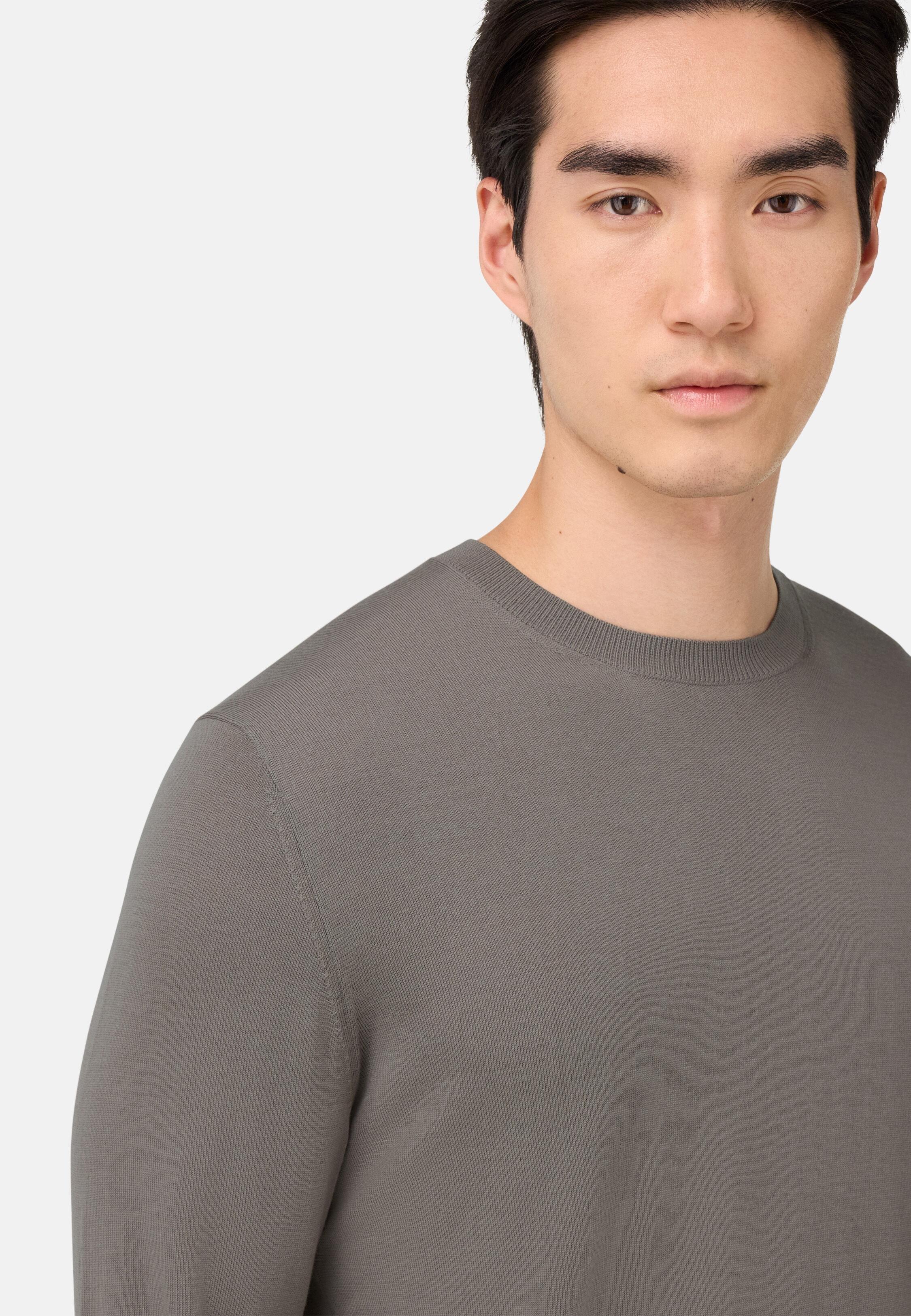 Super Fine Merino Wool Crew Neck Jumper Brown, 3901_TAUP, medium