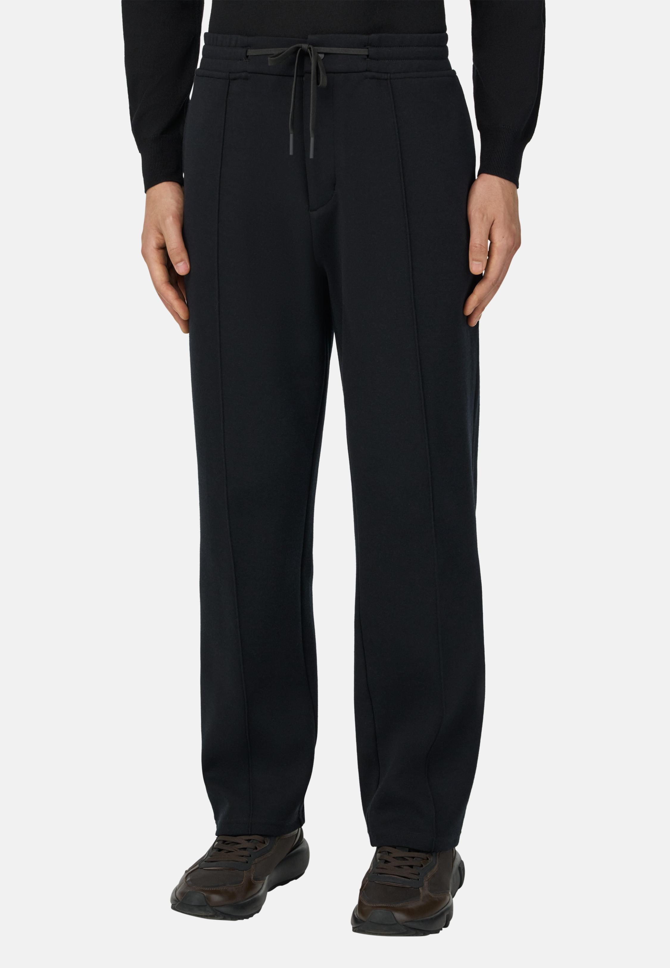 Cotton And Wool Blend Trousers Black, , large image number 0