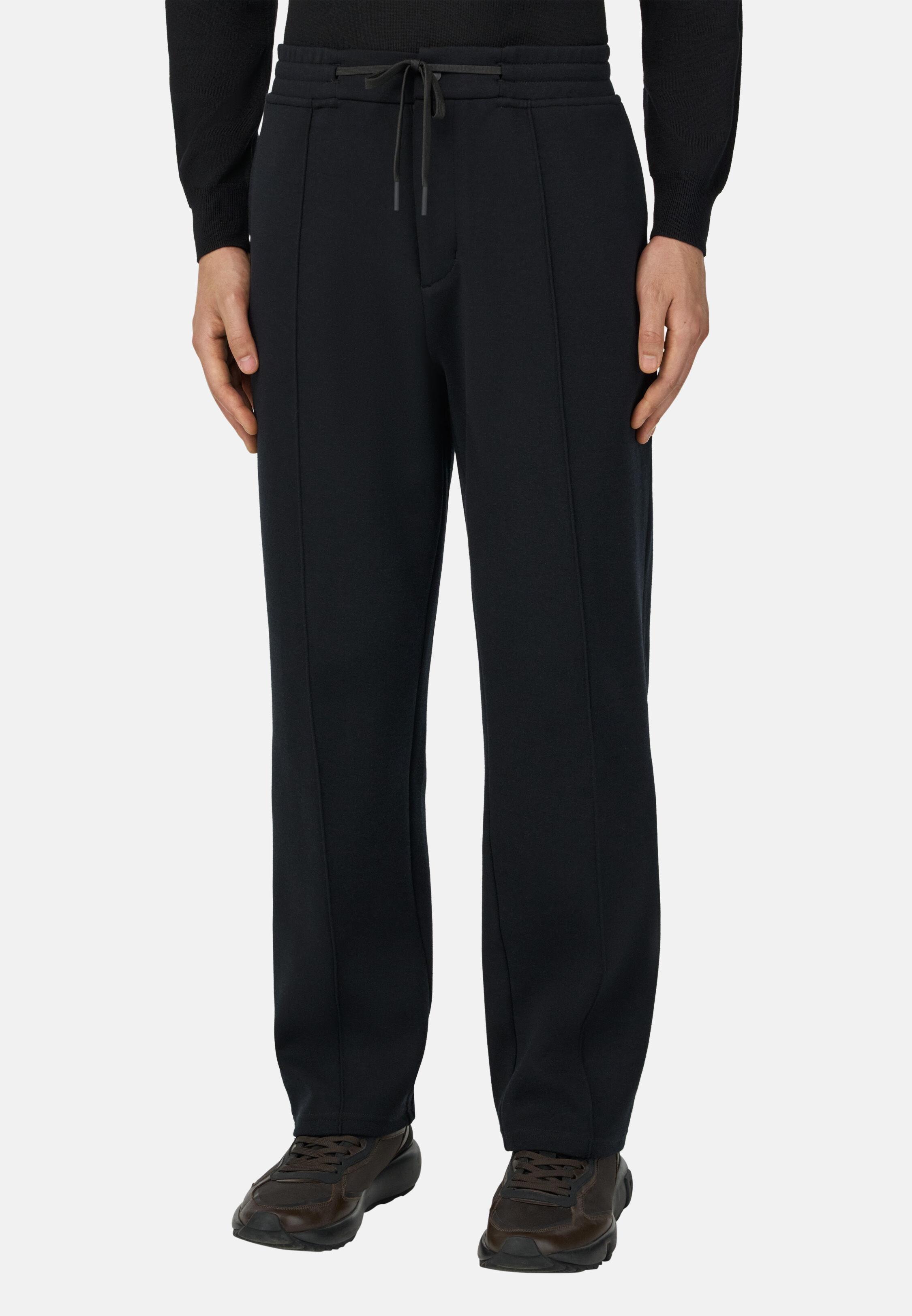 Cotton And Wool Blend Trousers Black, 3901_BLAC, medium