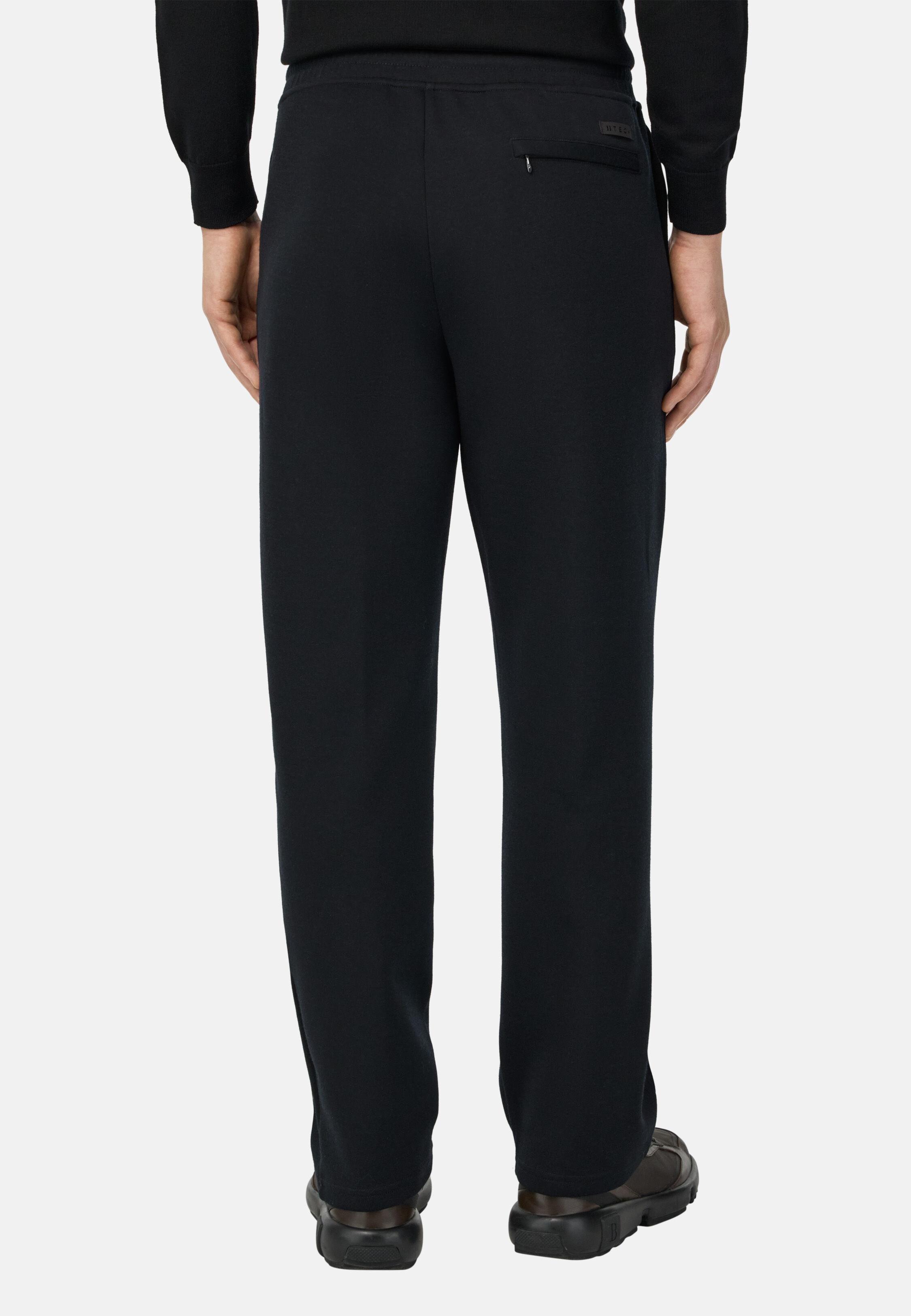 Cotton And Wool Blend Trousers Black, 3901_BLAC, medium