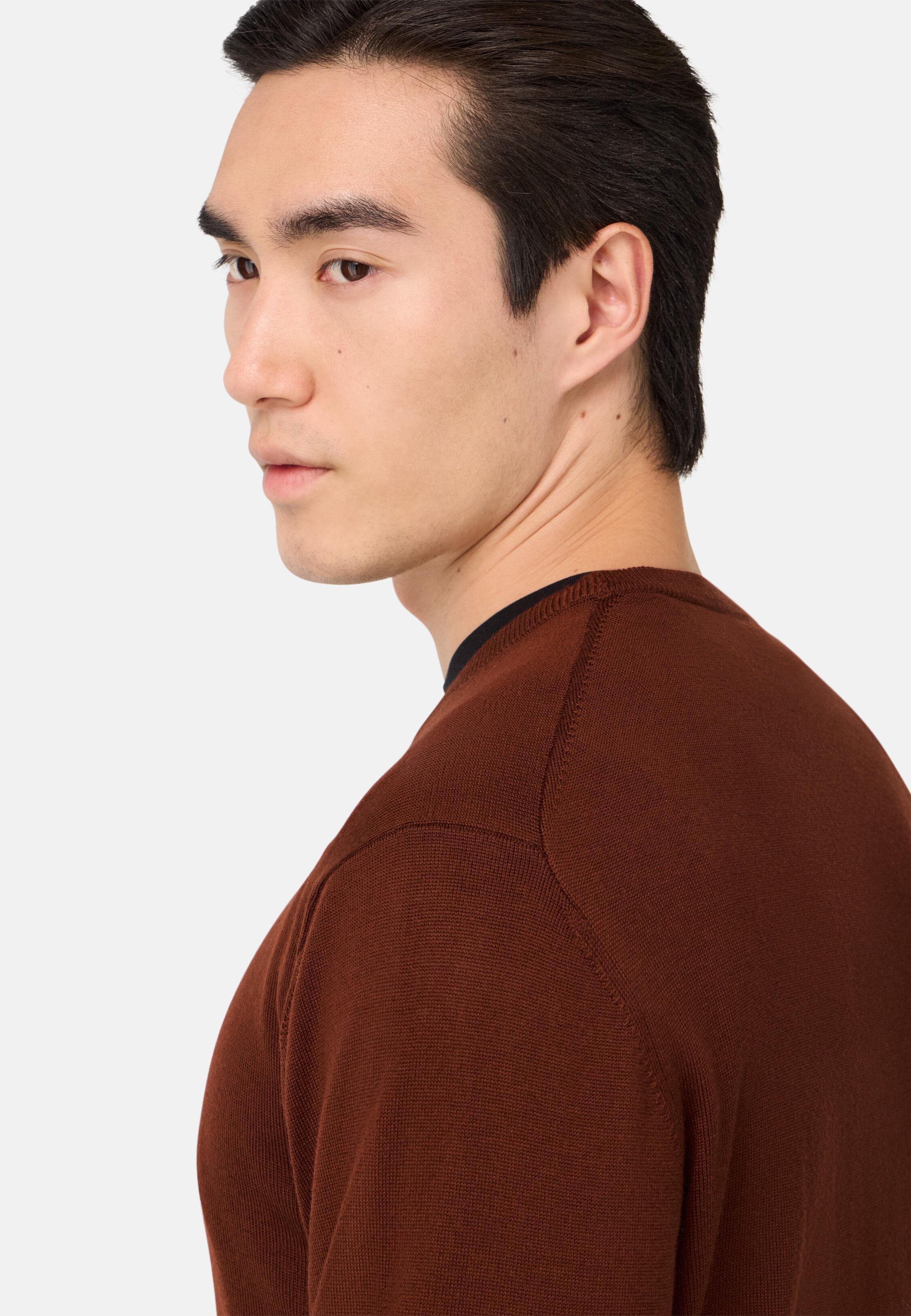 Merino Wool Crew Neck Jumper Red, 3901_DKOR, medium