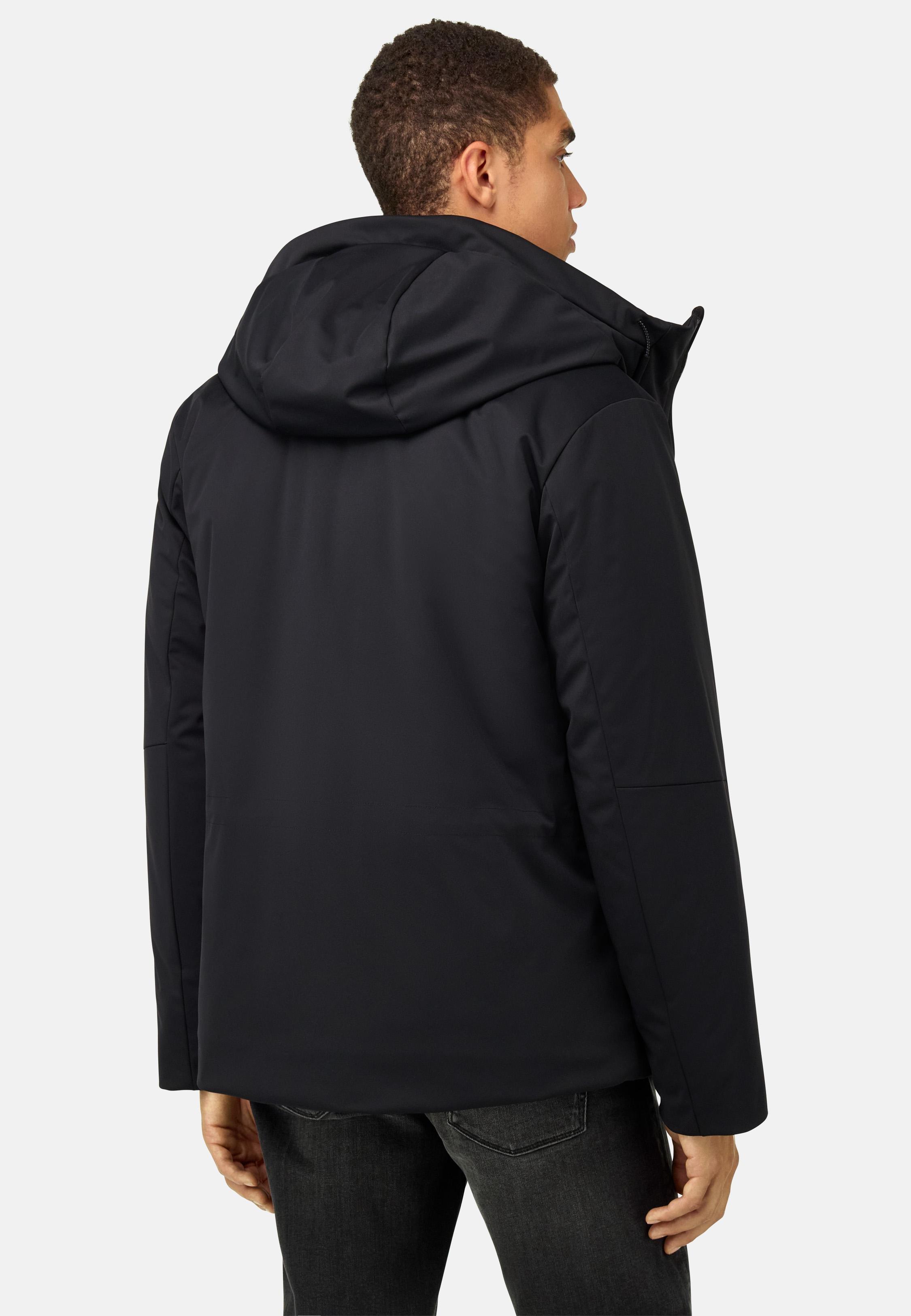 Technical Fabric Padded Block Jacket Black, Black, large image number 1