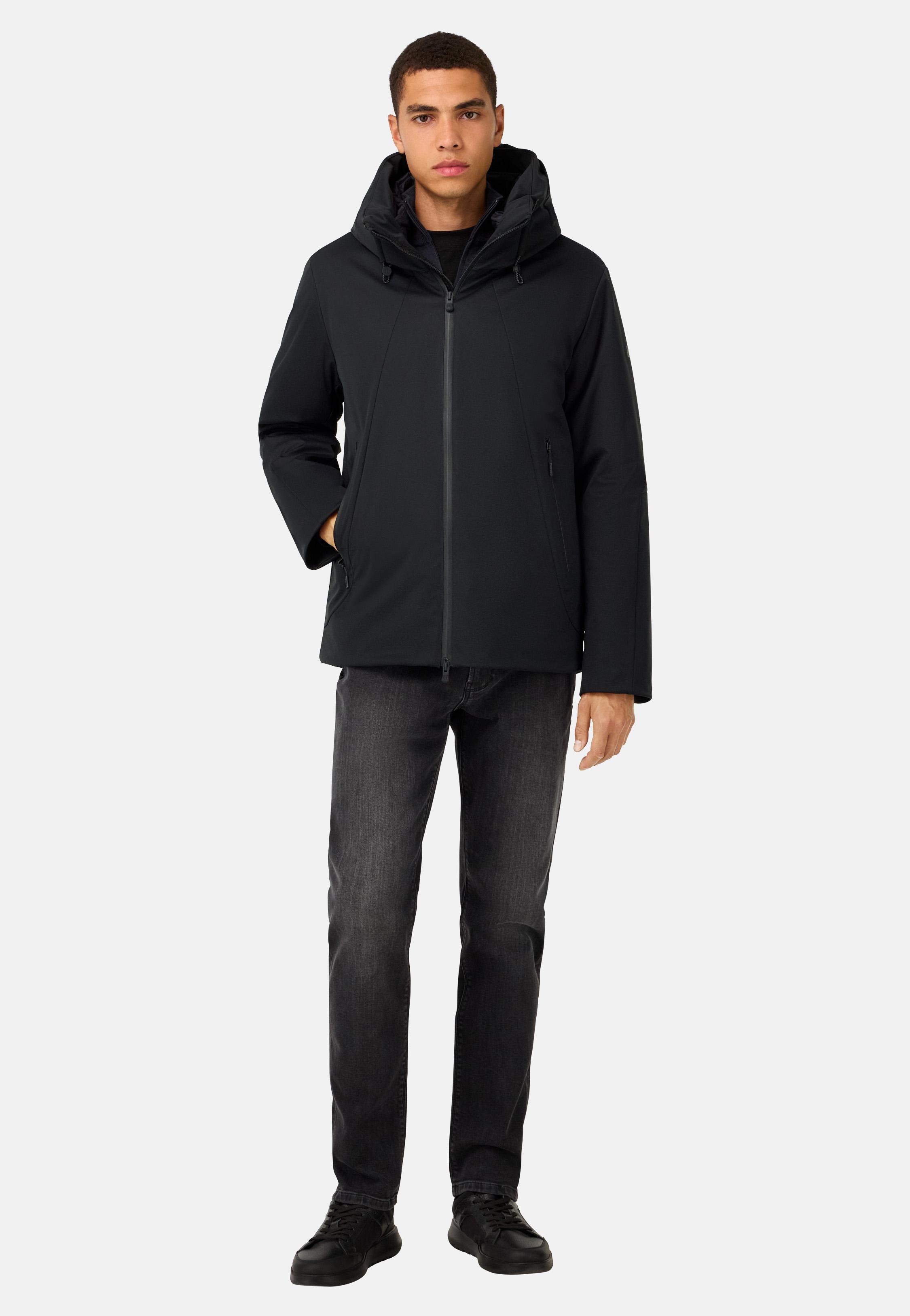 Technical Fabric Padded Block Jacket Black, Black, large image number 4