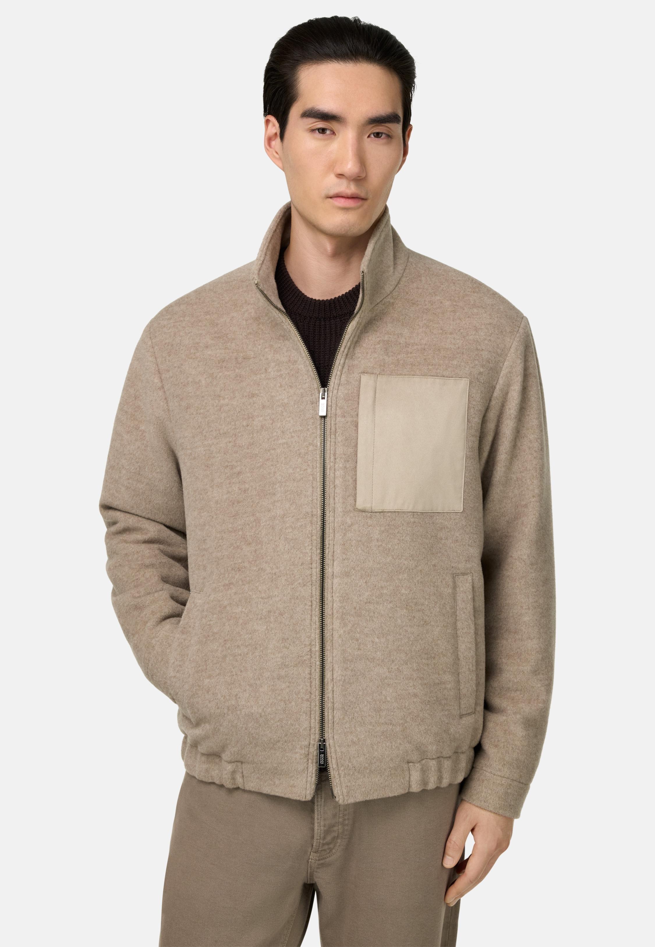 Wool Bomber Jacket Brown, Taupe, large image number 0