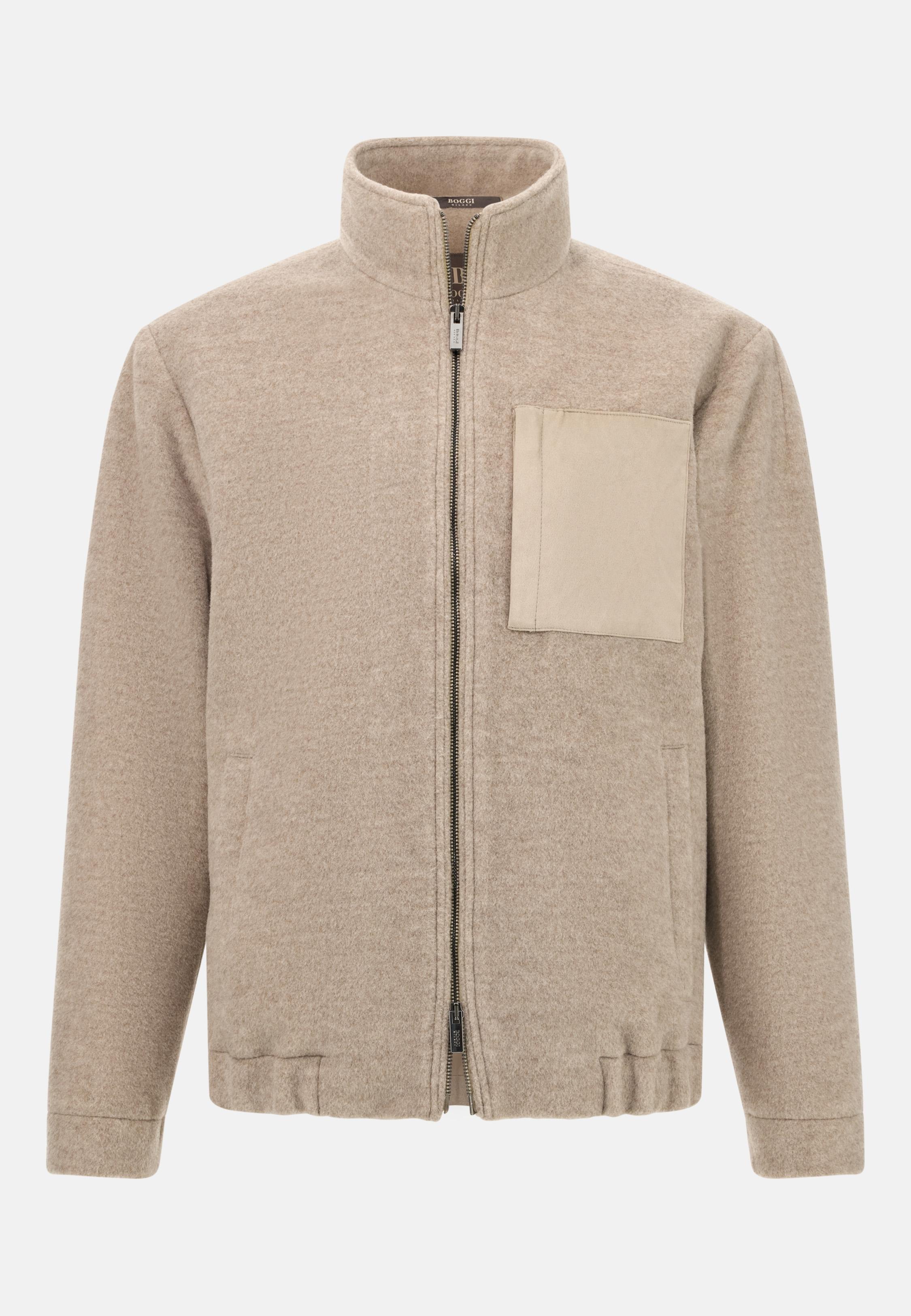 Wool Bomber Jacket Brown, Taupe, large image number 3