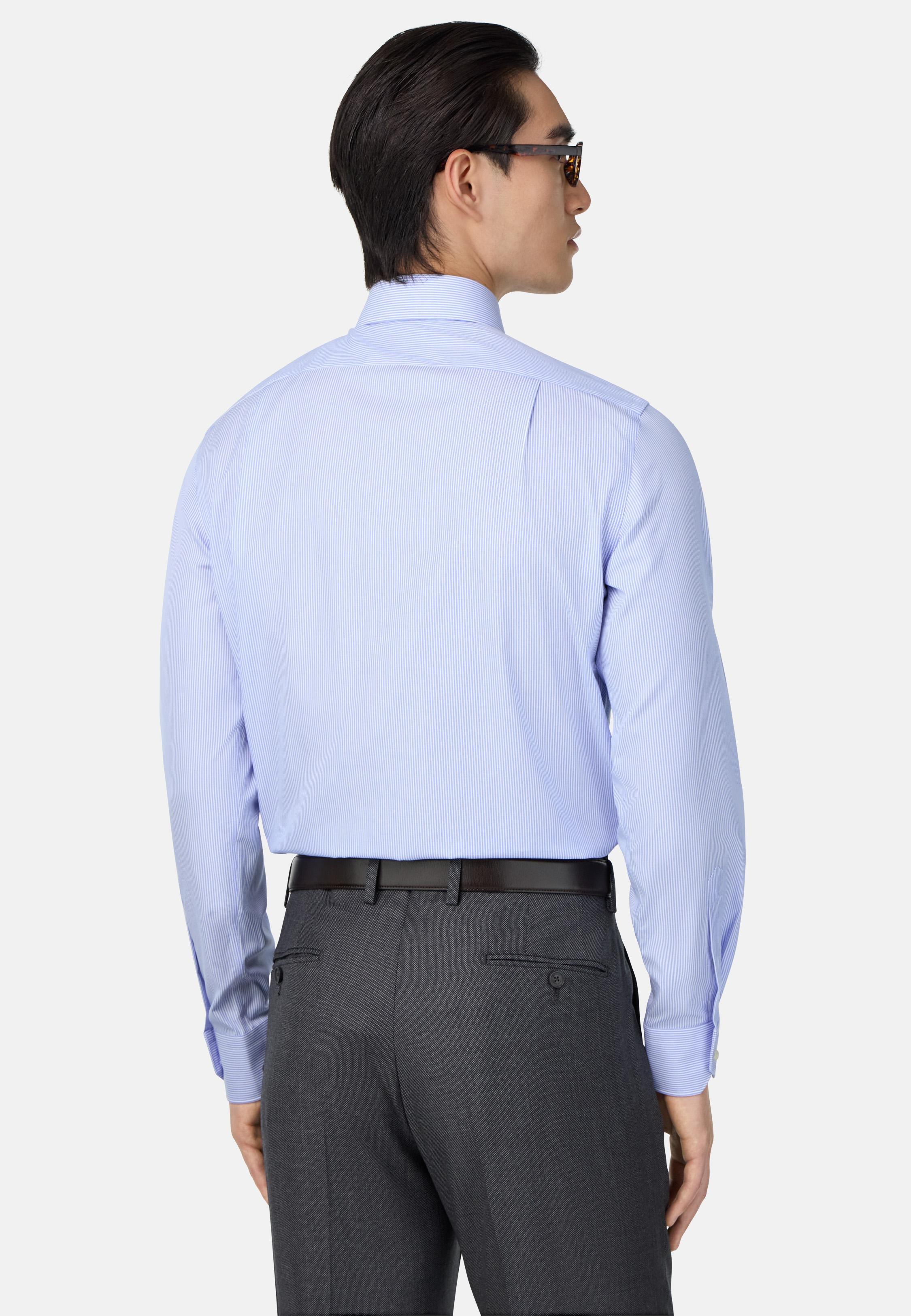 Regular Fit Striped Cotton Shirt Blue, Light Blue, large image number 1