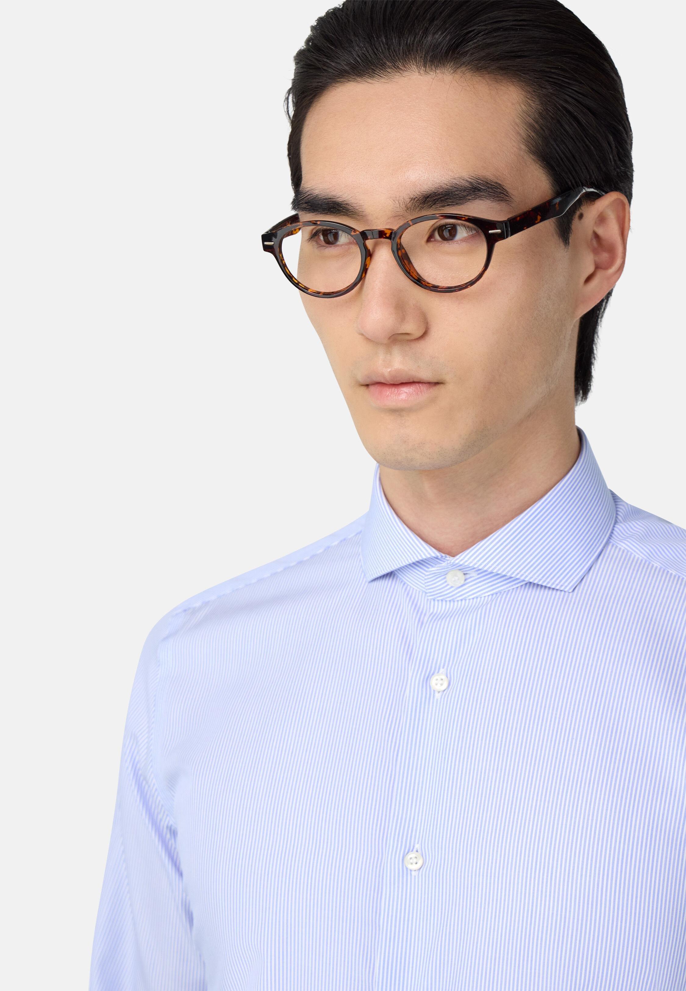 Regular Fit Striped Cotton Shirt Blue, Light Blue, medium