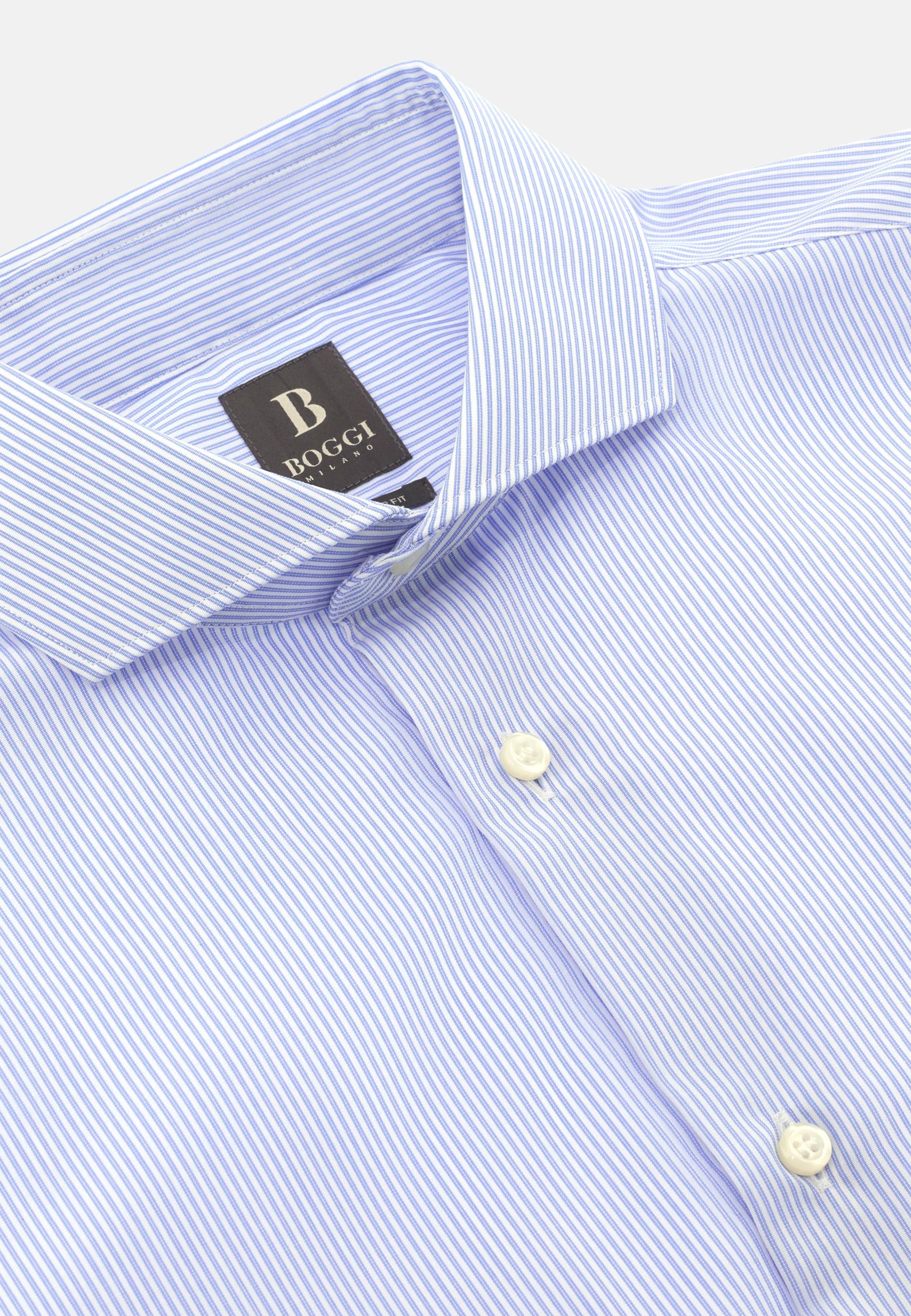 Regular Fit Striped Cotton Shirt Blue, Light Blue, large image number 3