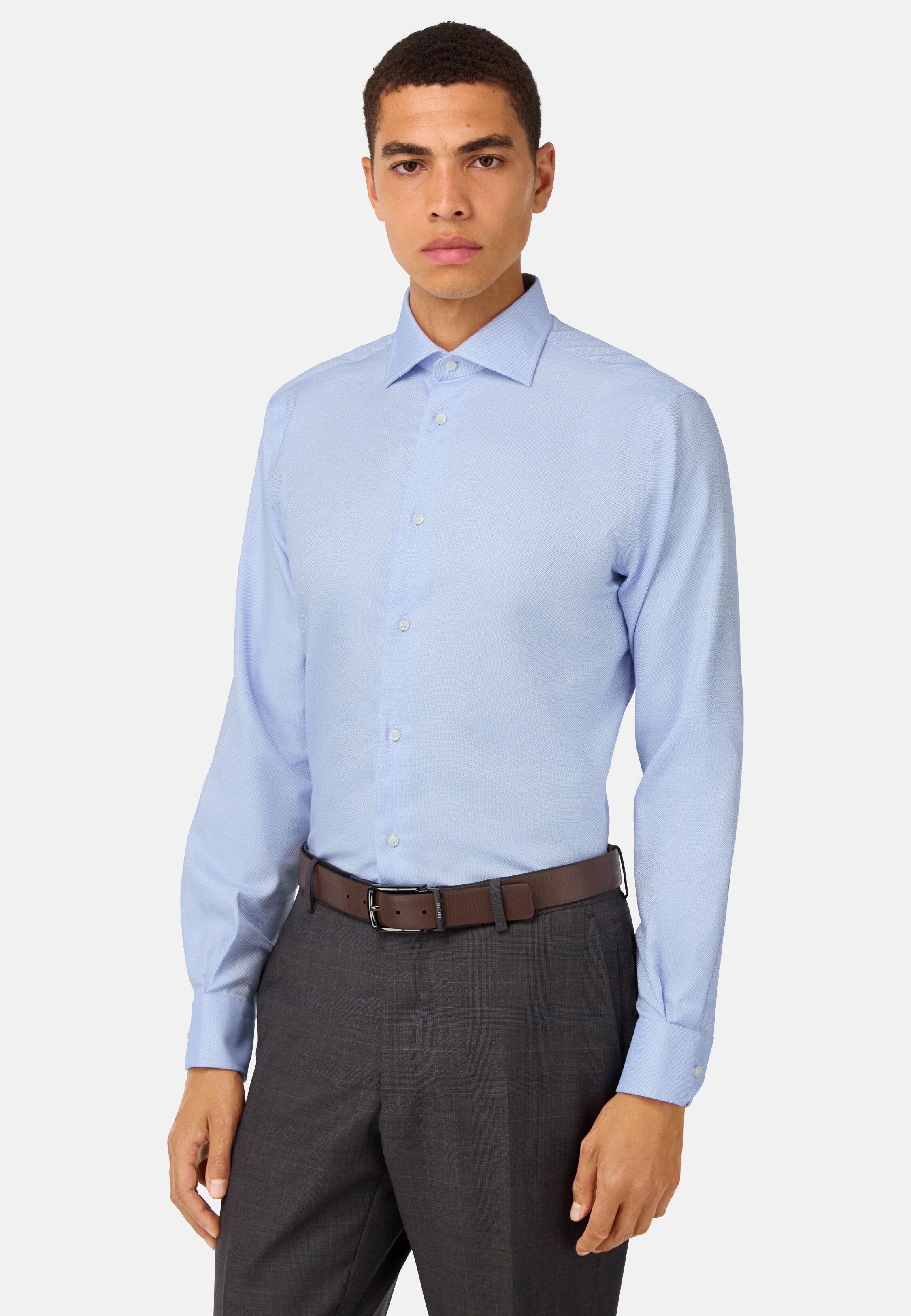 Regular Fit Striped Cotton Shirt Blue, Light Blue, medium