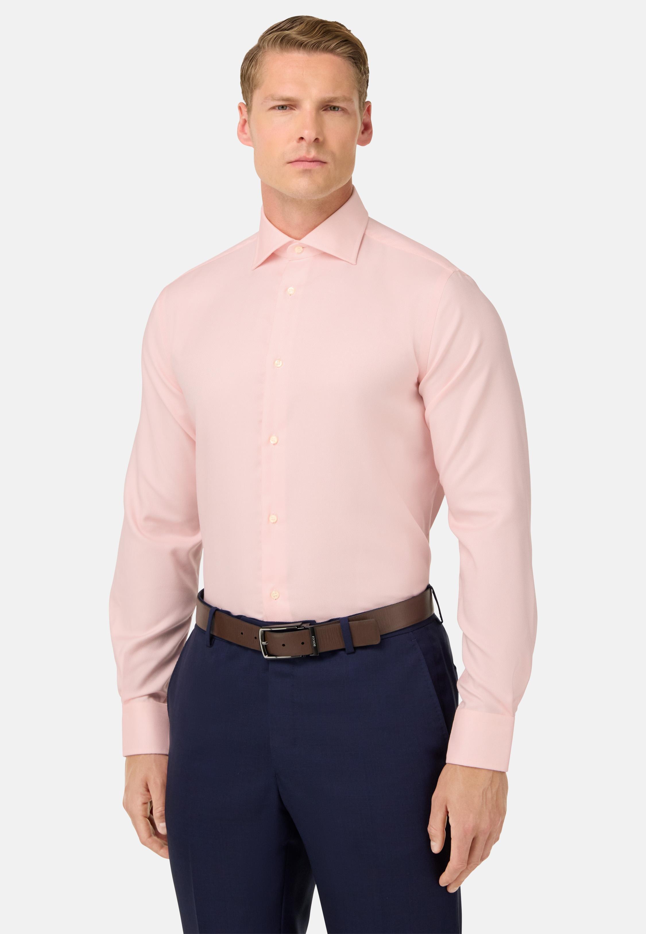 Slim Fit Striped Cotton Shirt Blue, , medium