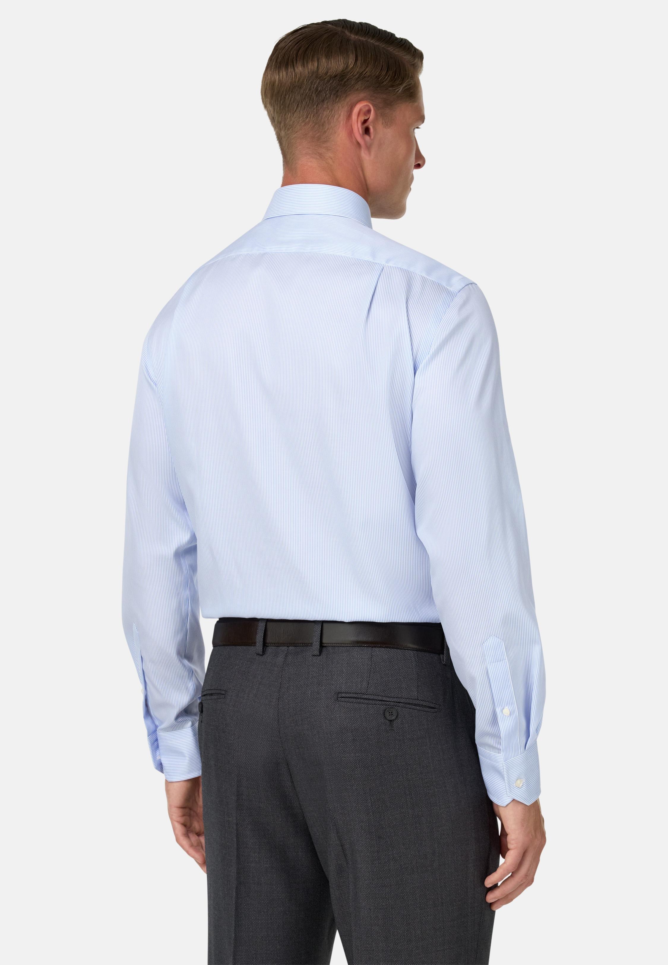 BLUE Regular Fit Striped Cotton Shirt, Light Blue, large image number 1