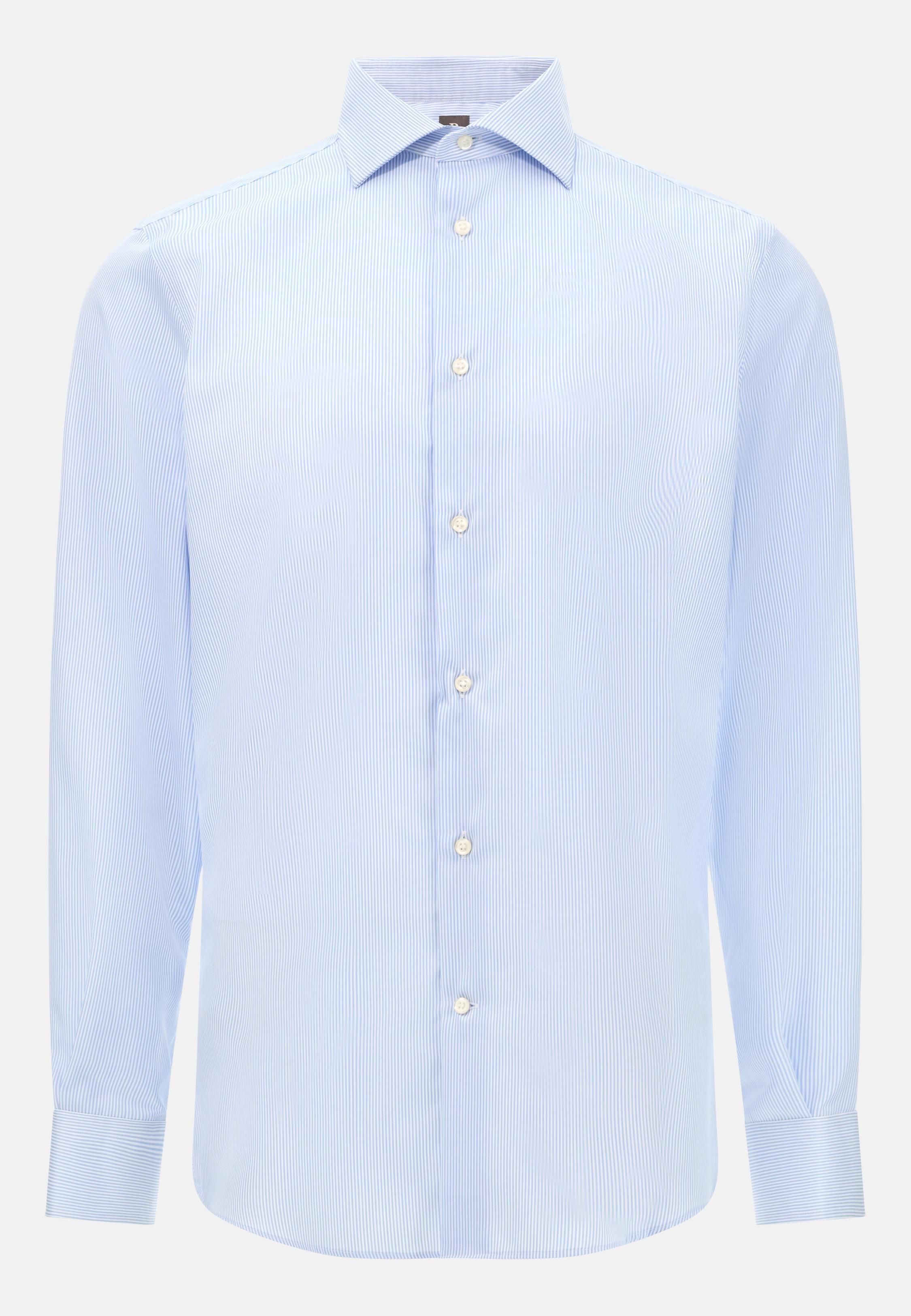 BLUE Regular Fit Striped Cotton Shirt, Light Blue, medium