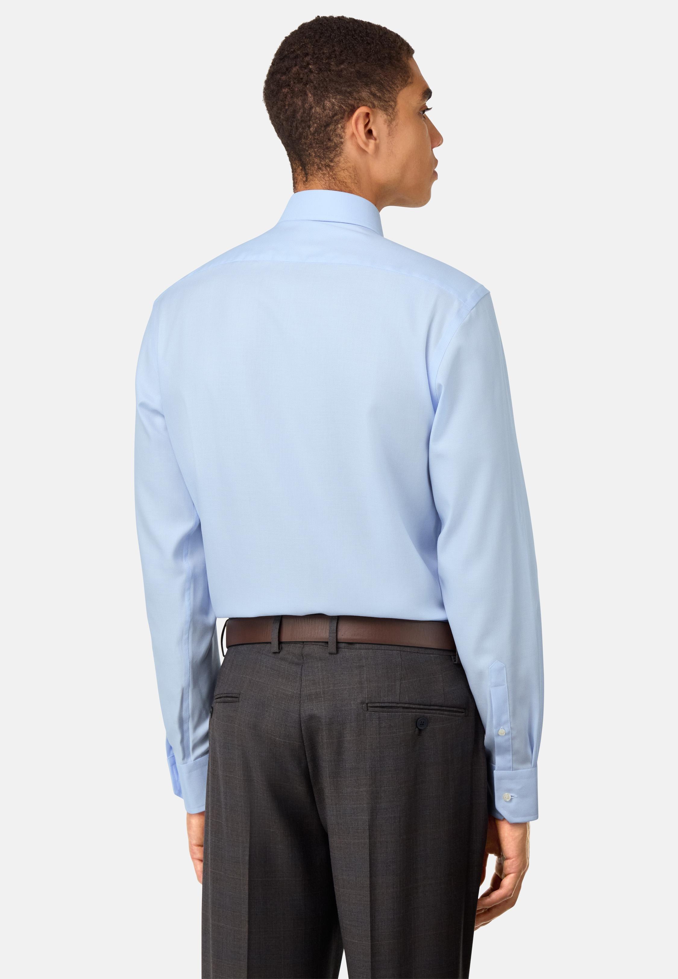 Slim Fit Cotton Twill Shirt Blue, , large image number 1