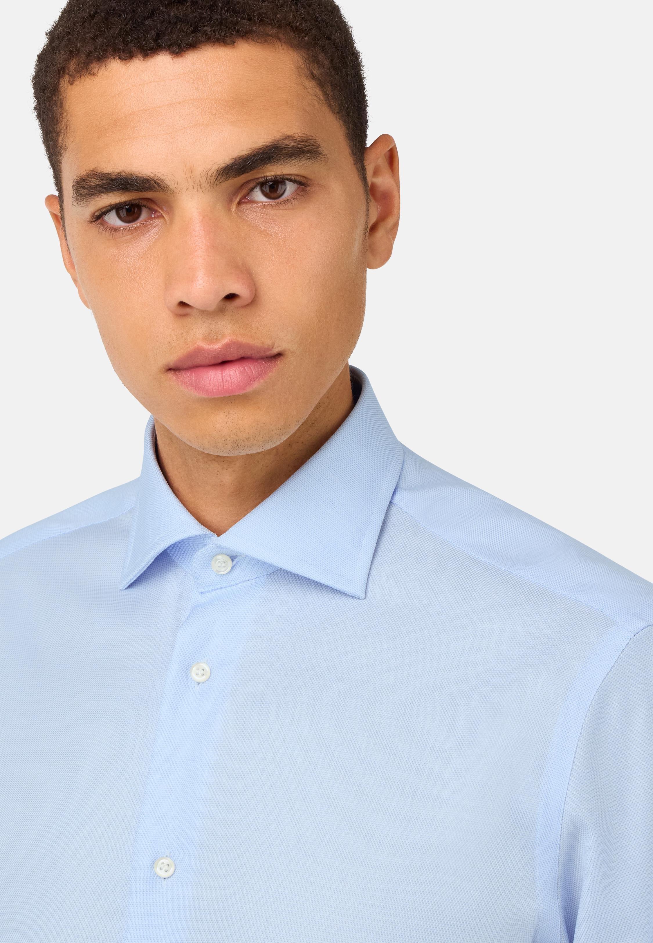 Slim Fit Cotton Twill Shirt Blue, , large image number 2