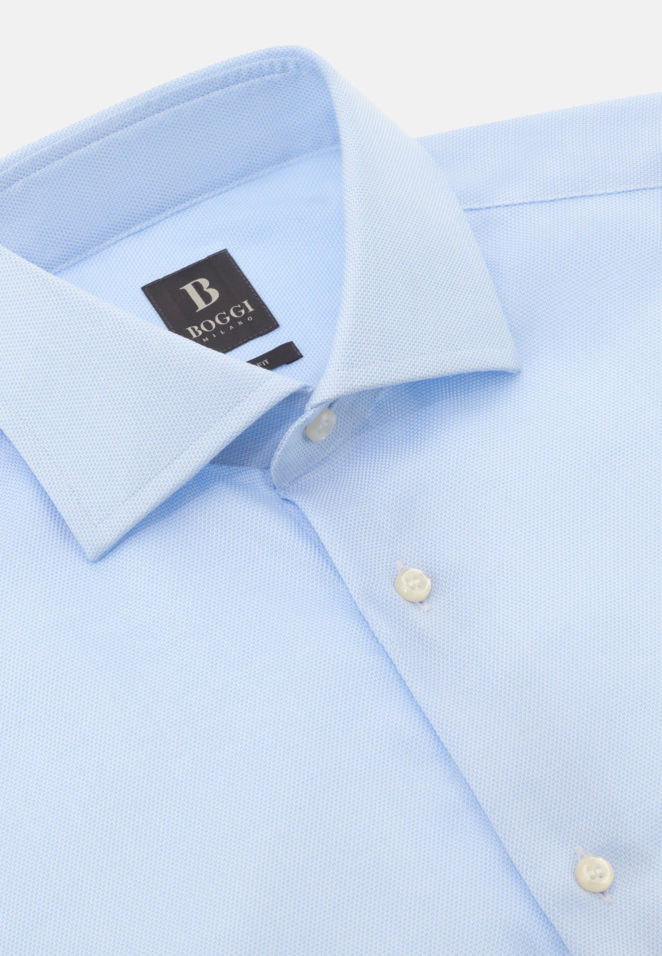 Slim Fit Cotton Twill Shirt Blue, Light Blue, large image number 3