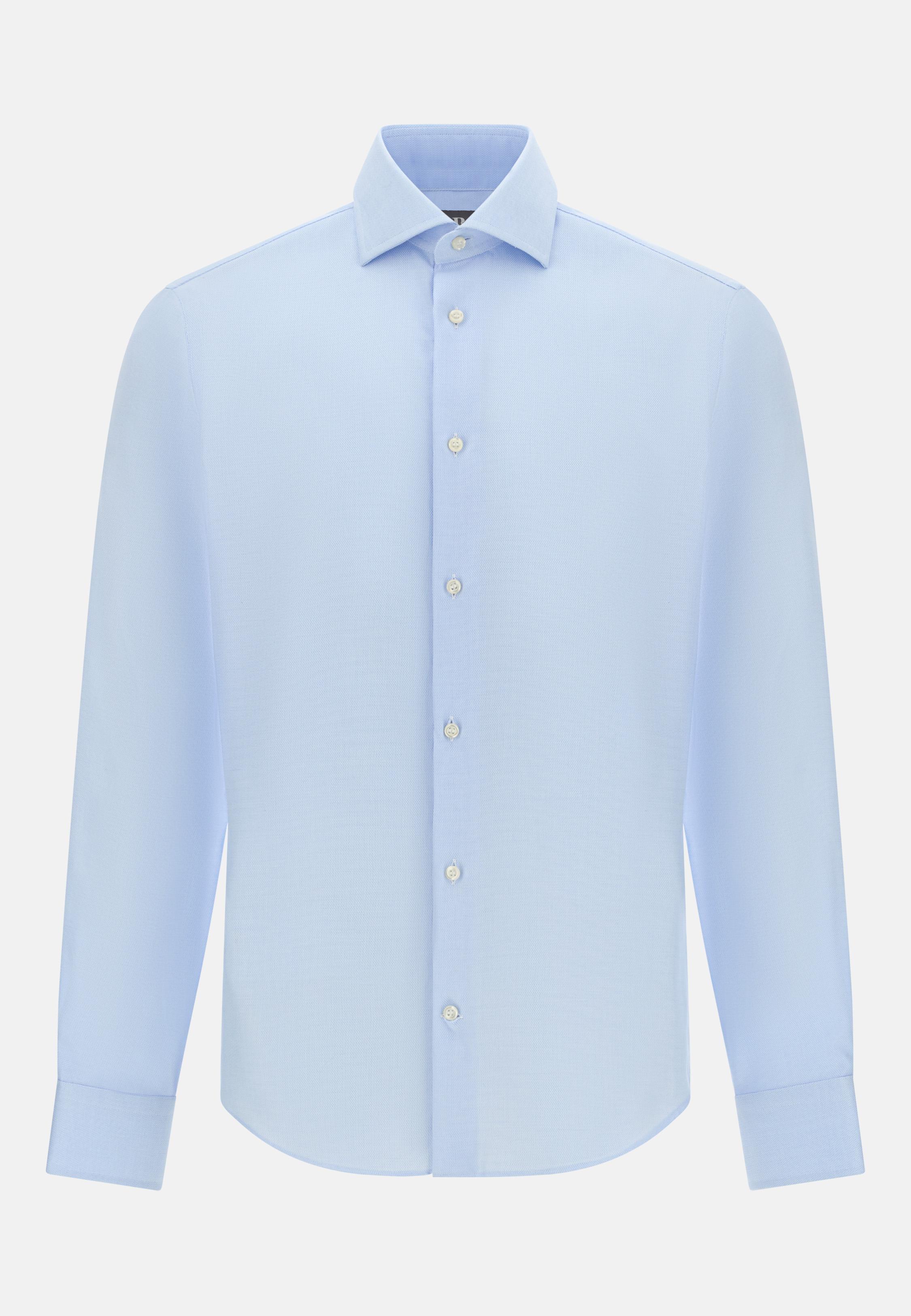 Slim Fit Cotton Twill Shirt Blue, Light Blue, large image number 4