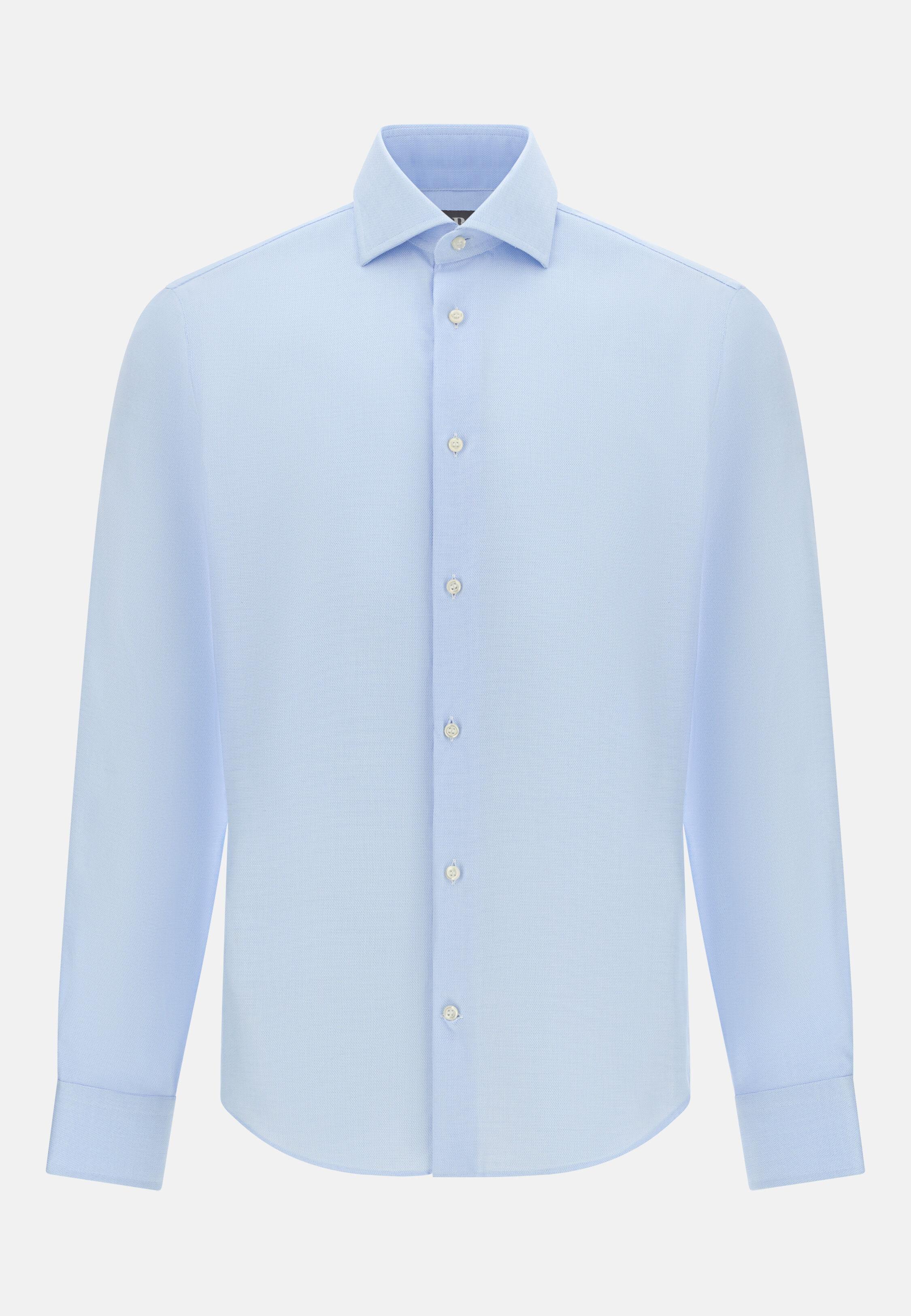 قميص قطن تويل بقصة سليم فت، أزرق, Light Blue, large image number 5