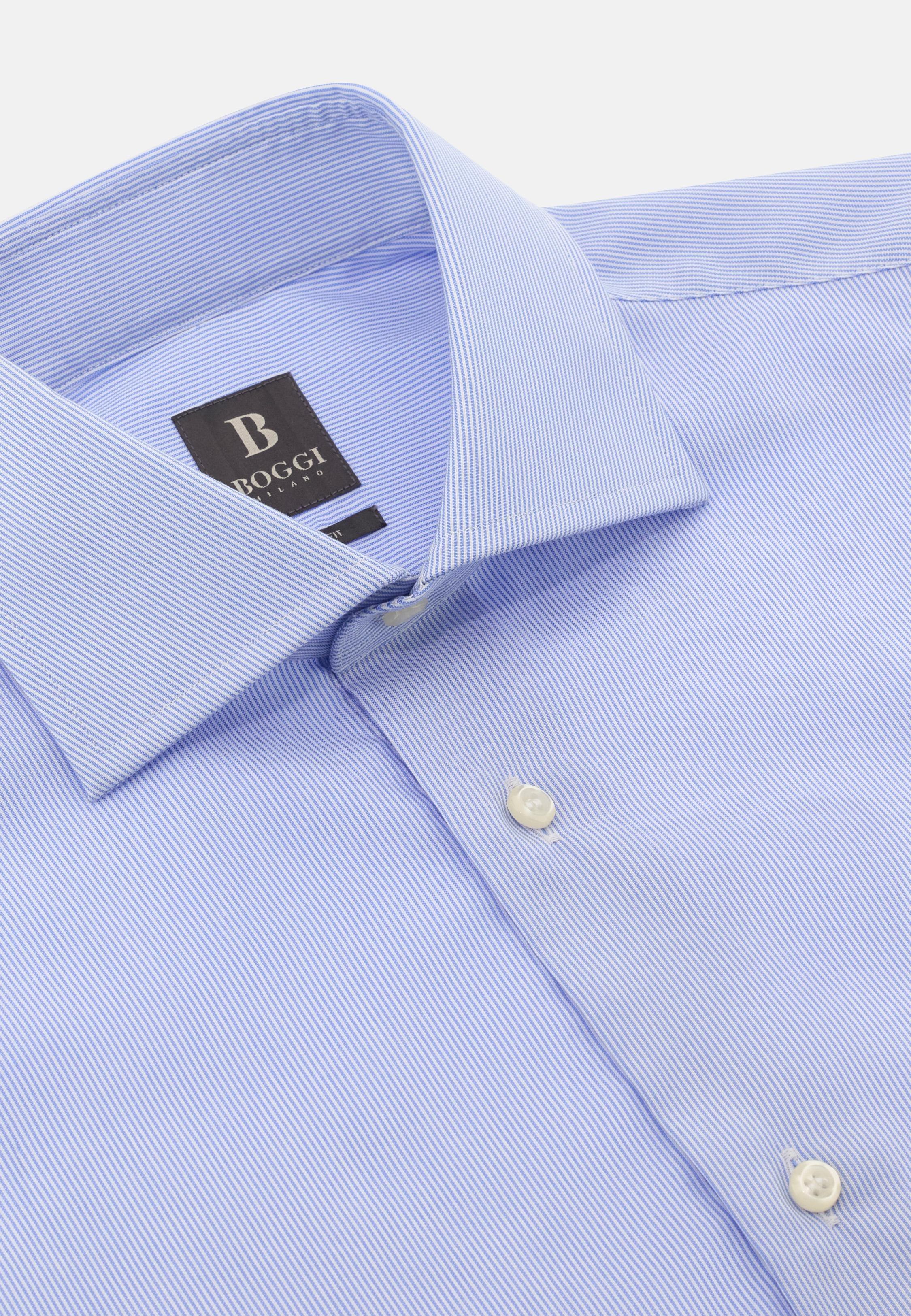 Slim Fit Striped Cotton Shirt Blue, , large image number 3