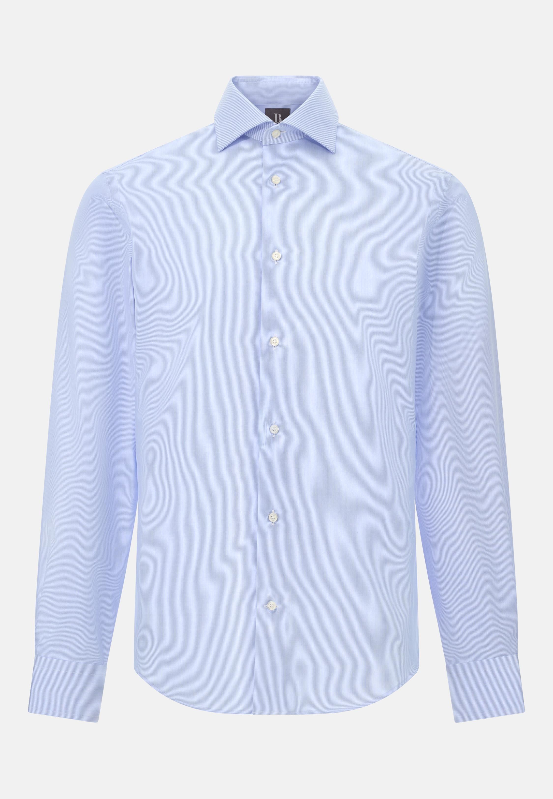 Slim Fit Striped Cotton Shirt Blue, , large image number 4