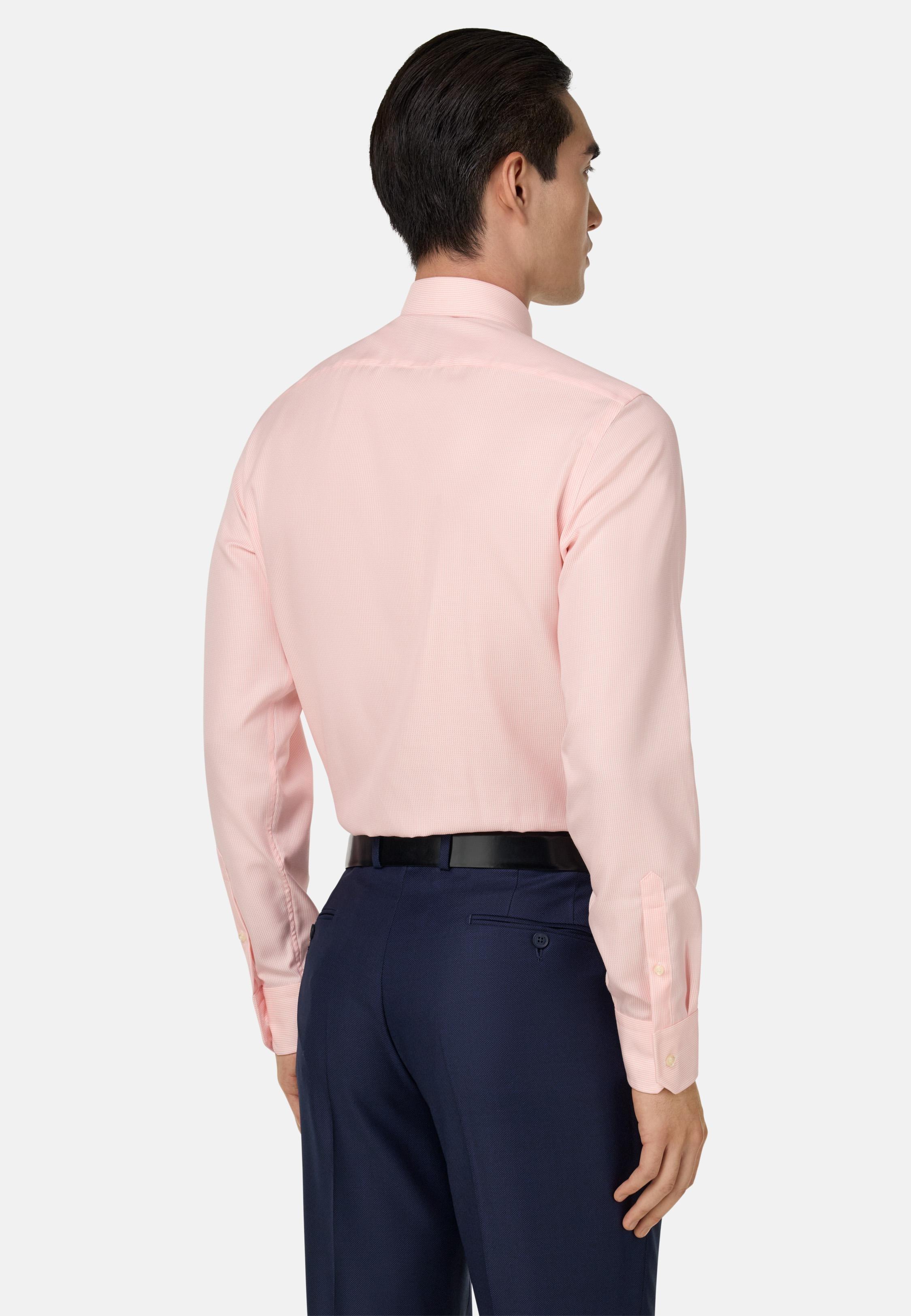 PINK Slim Fit Cotton Dobby Shirt, Pink, medium