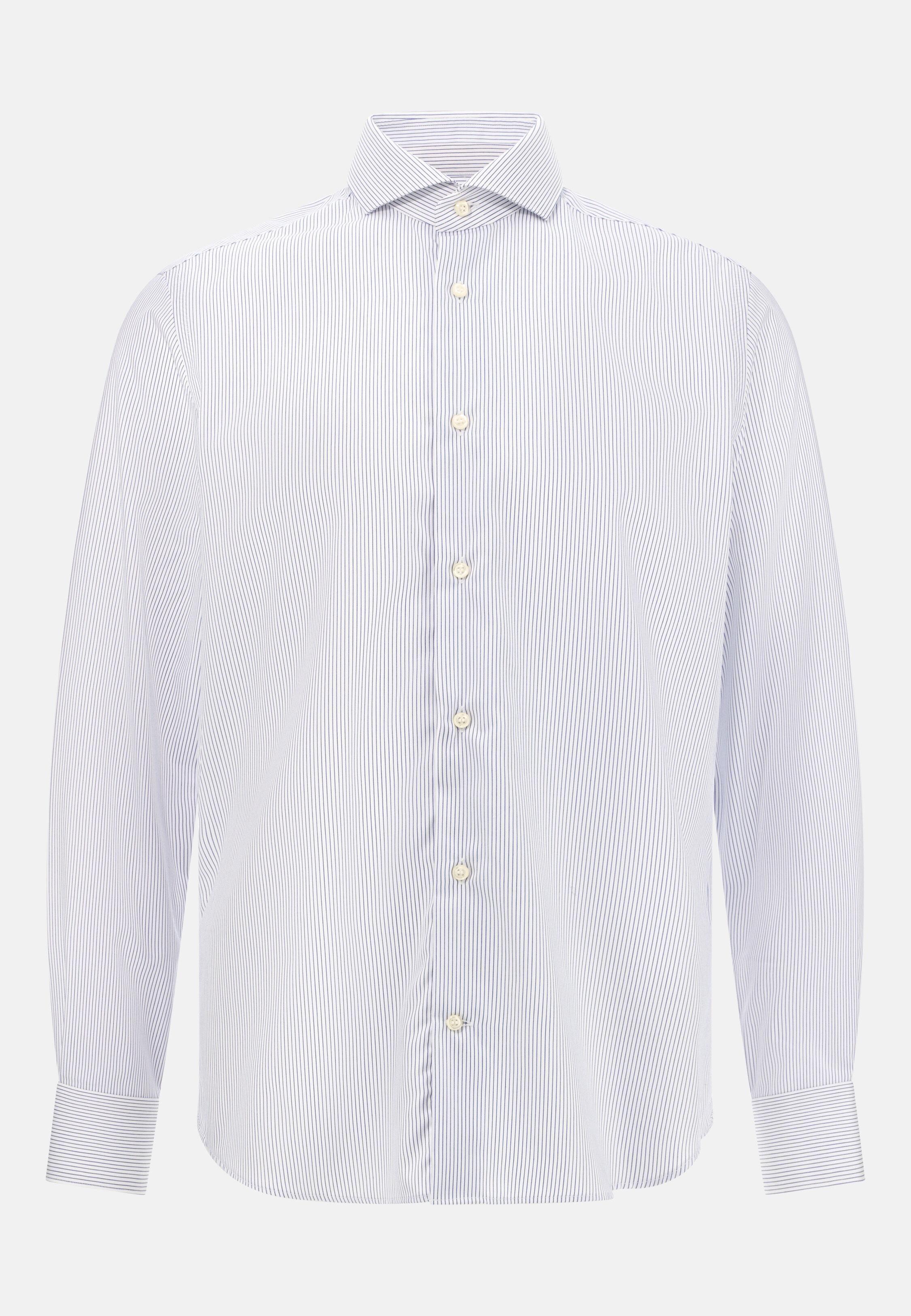 NAVY Slim Fit Striped Cotton Shirt, Navy blue, large image number 4