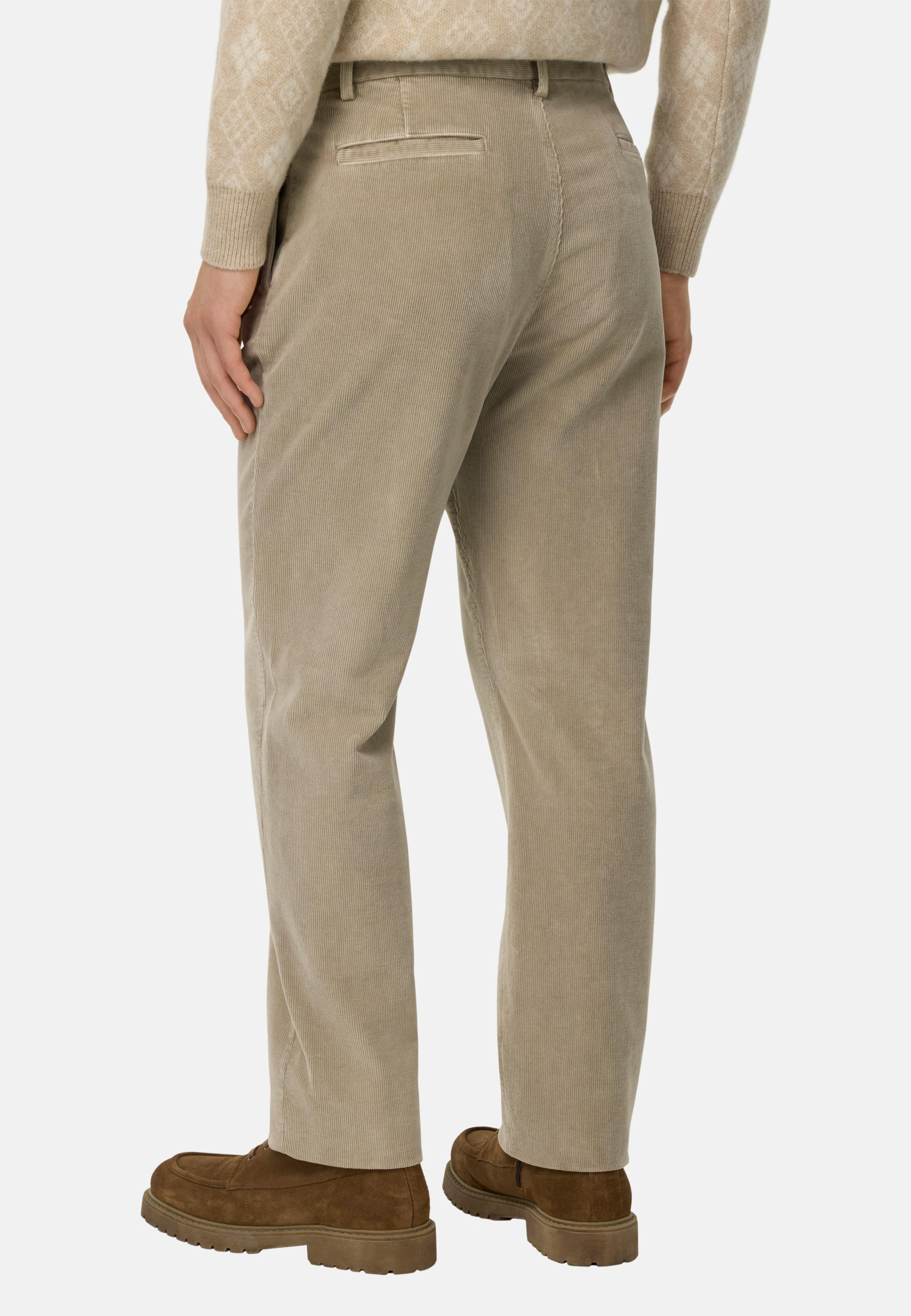 Trousers in Stretch Velvet Beige, Beige, medium