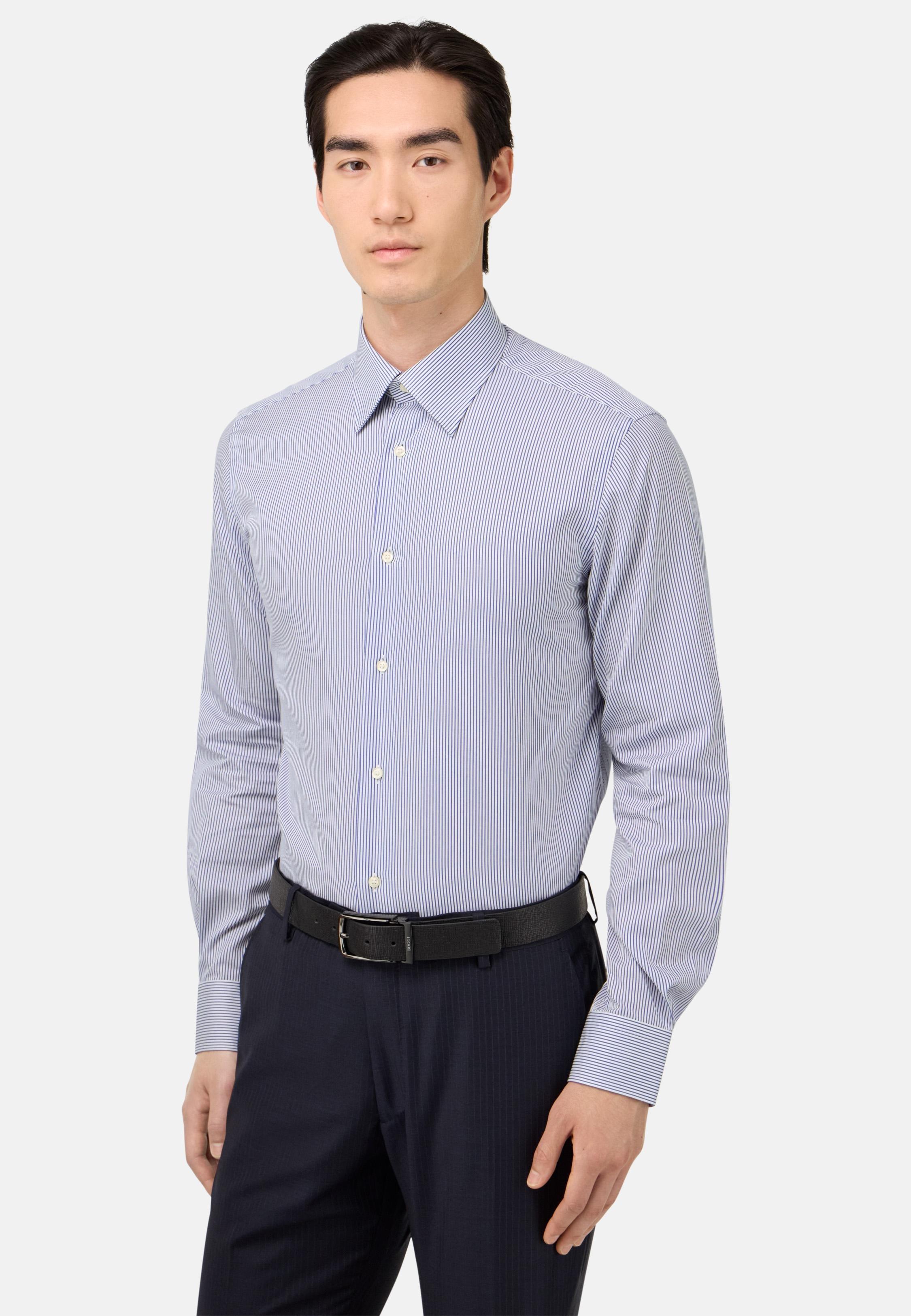 Regular Fit Striped Cotton Shirt Blue, , large image number 0