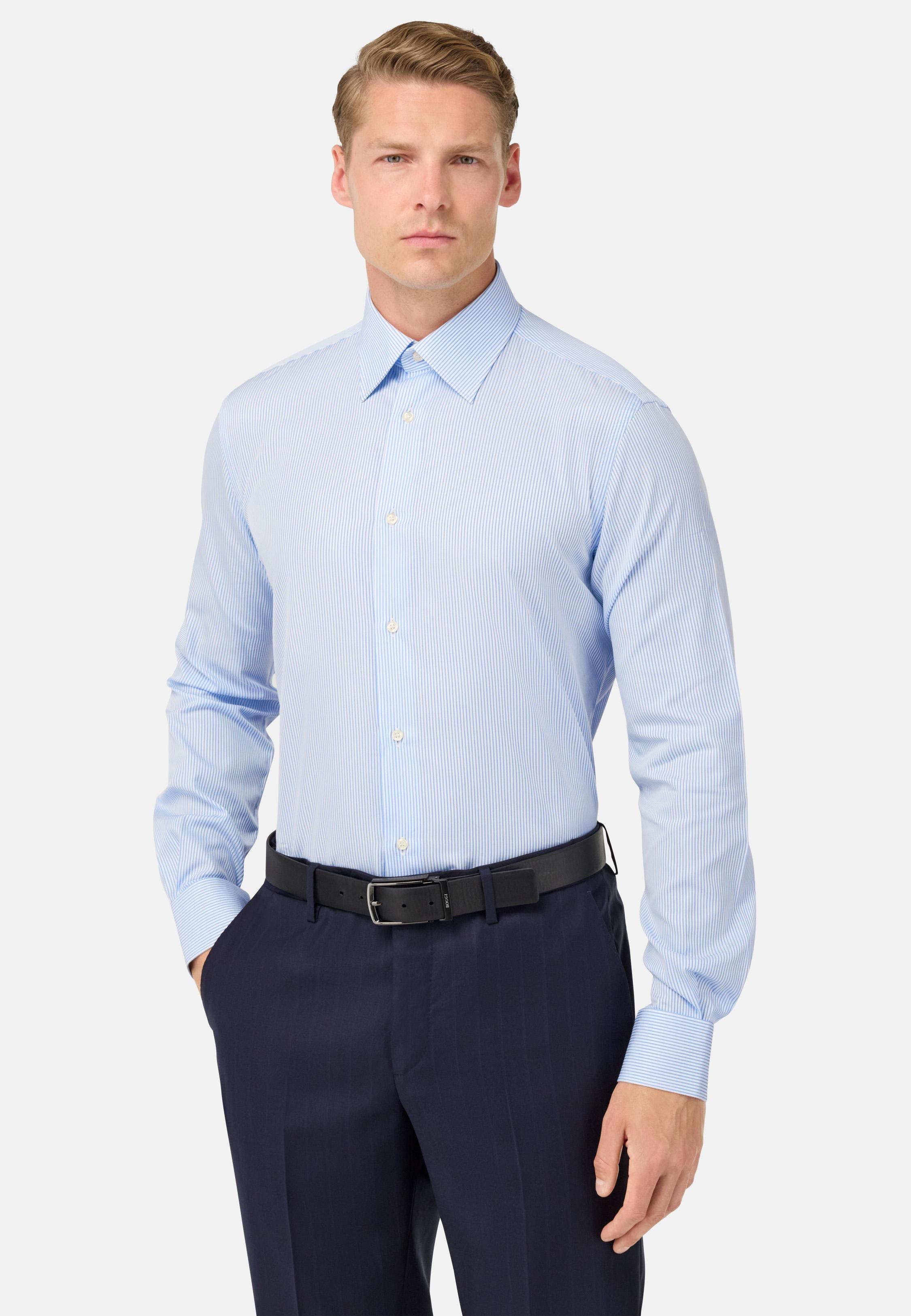 Regular Fit Striped Cotton Shirt Blue, , large image number 0