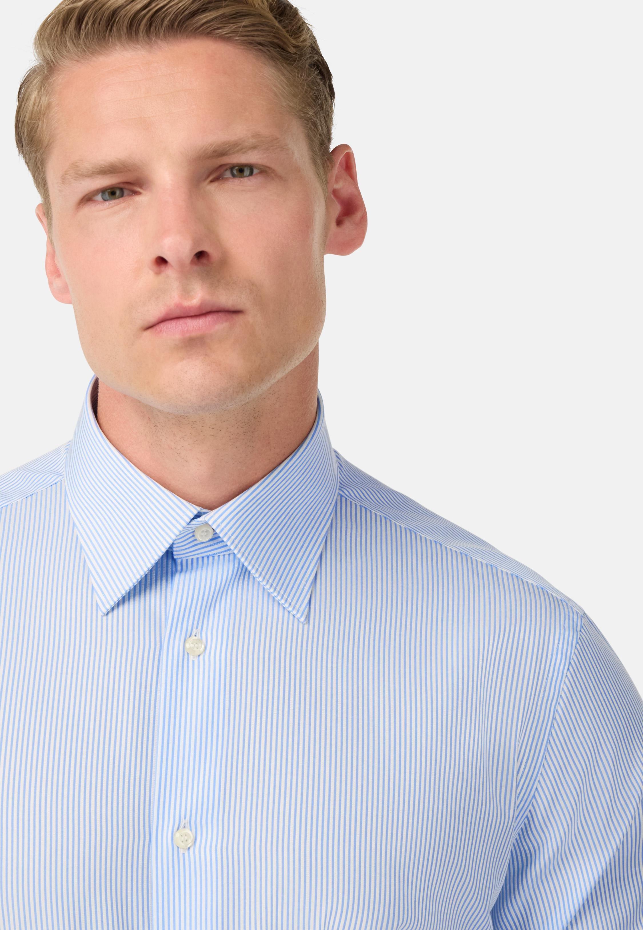 Regular Fit Striped Cotton Shirt Blue, Light Blue, medium