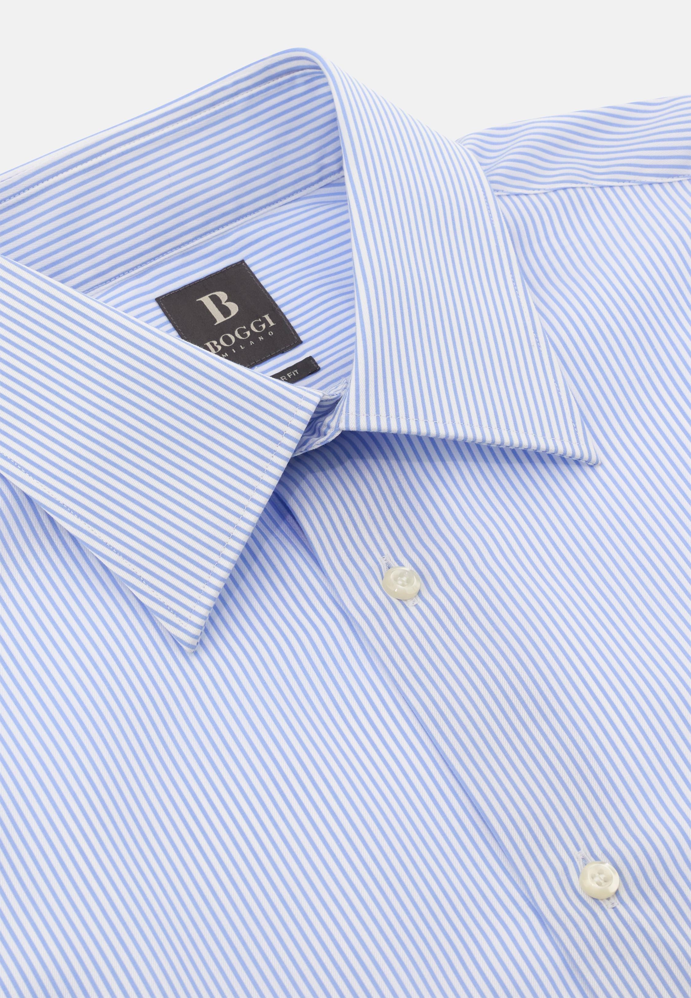 Regular Fit Striped Cotton Shirt Blue, Light Blue, medium