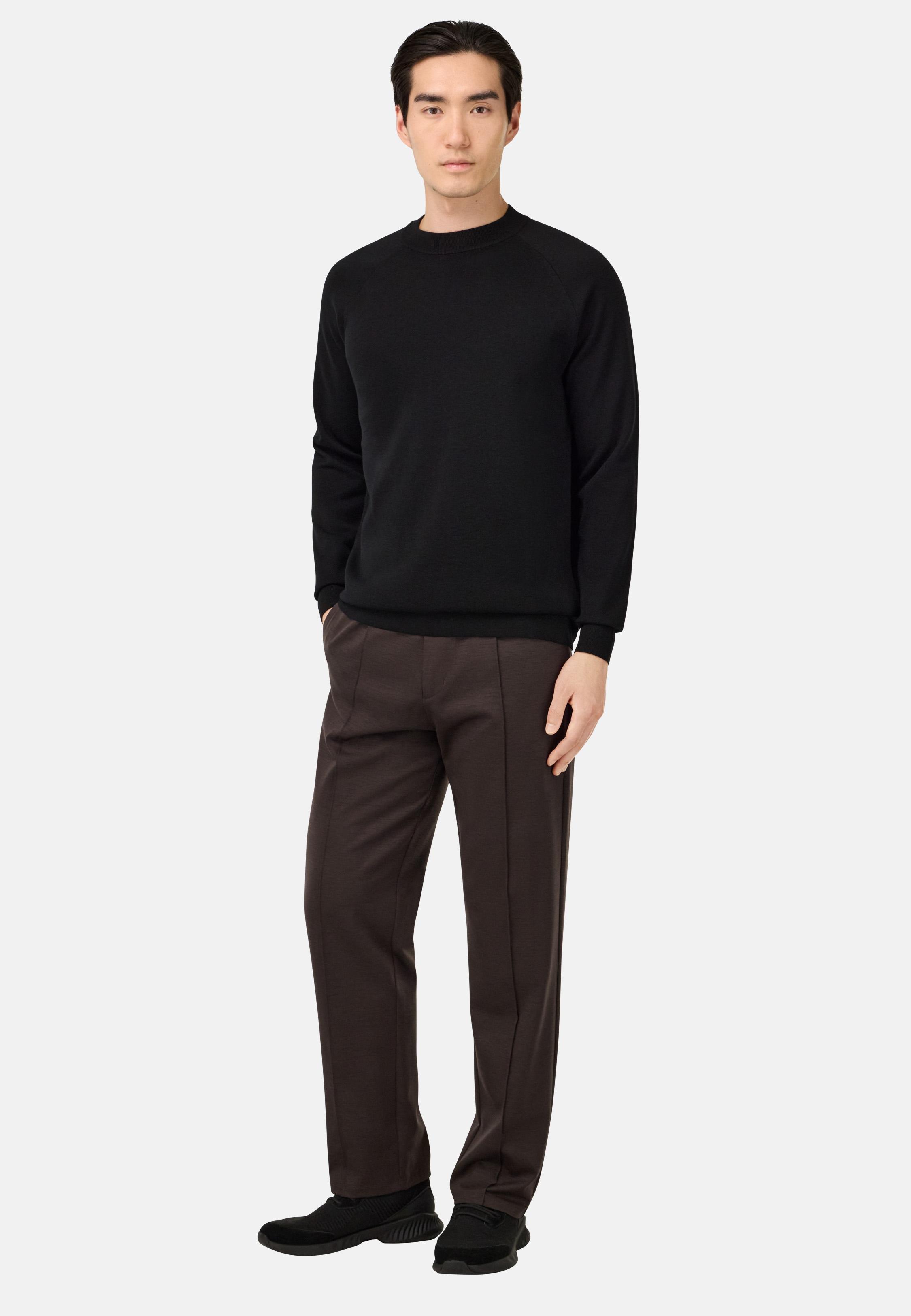 Wool Blend Trousers Brown, Brown, medium