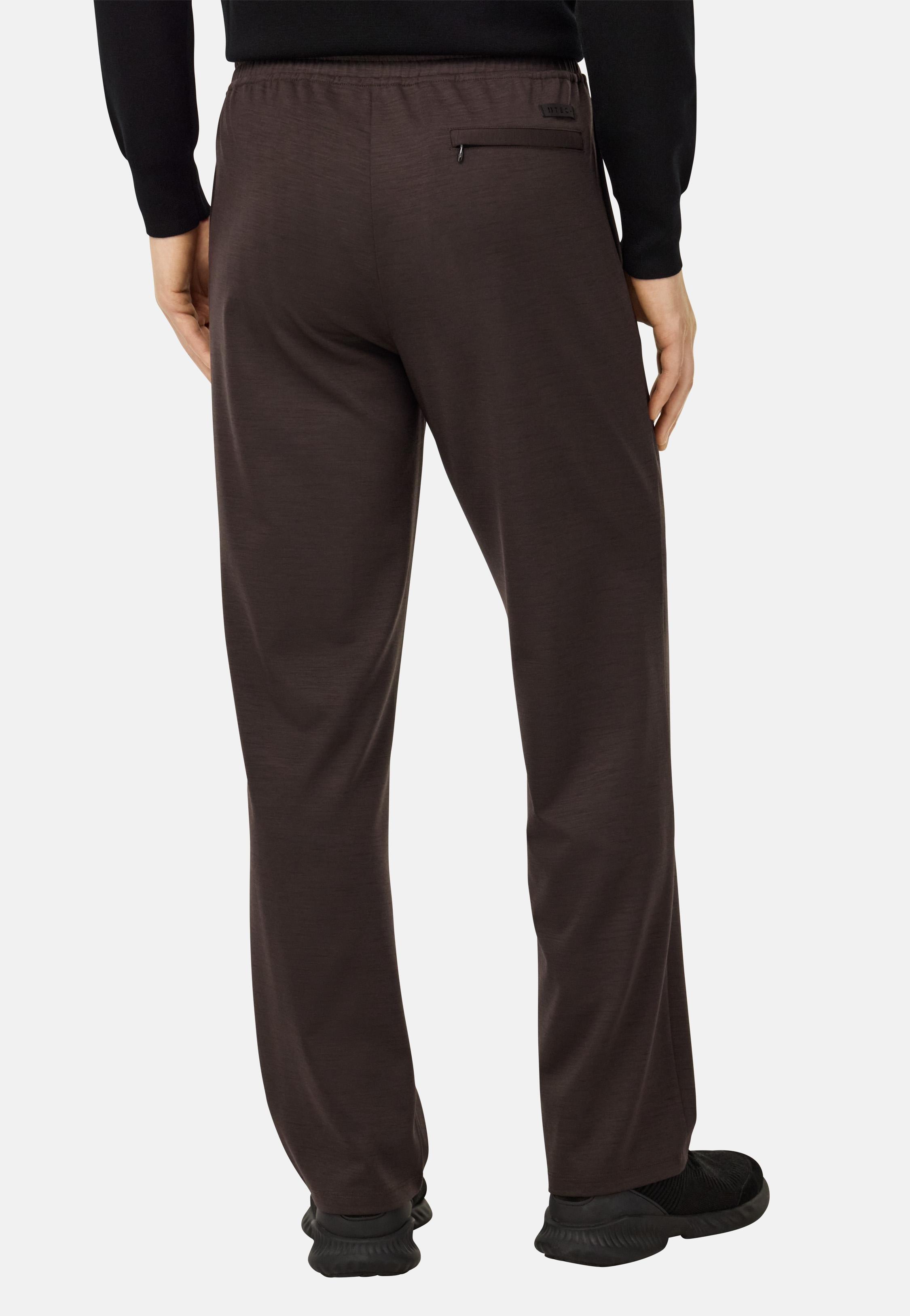 Wool Blend Trousers Brown, Brown, medium