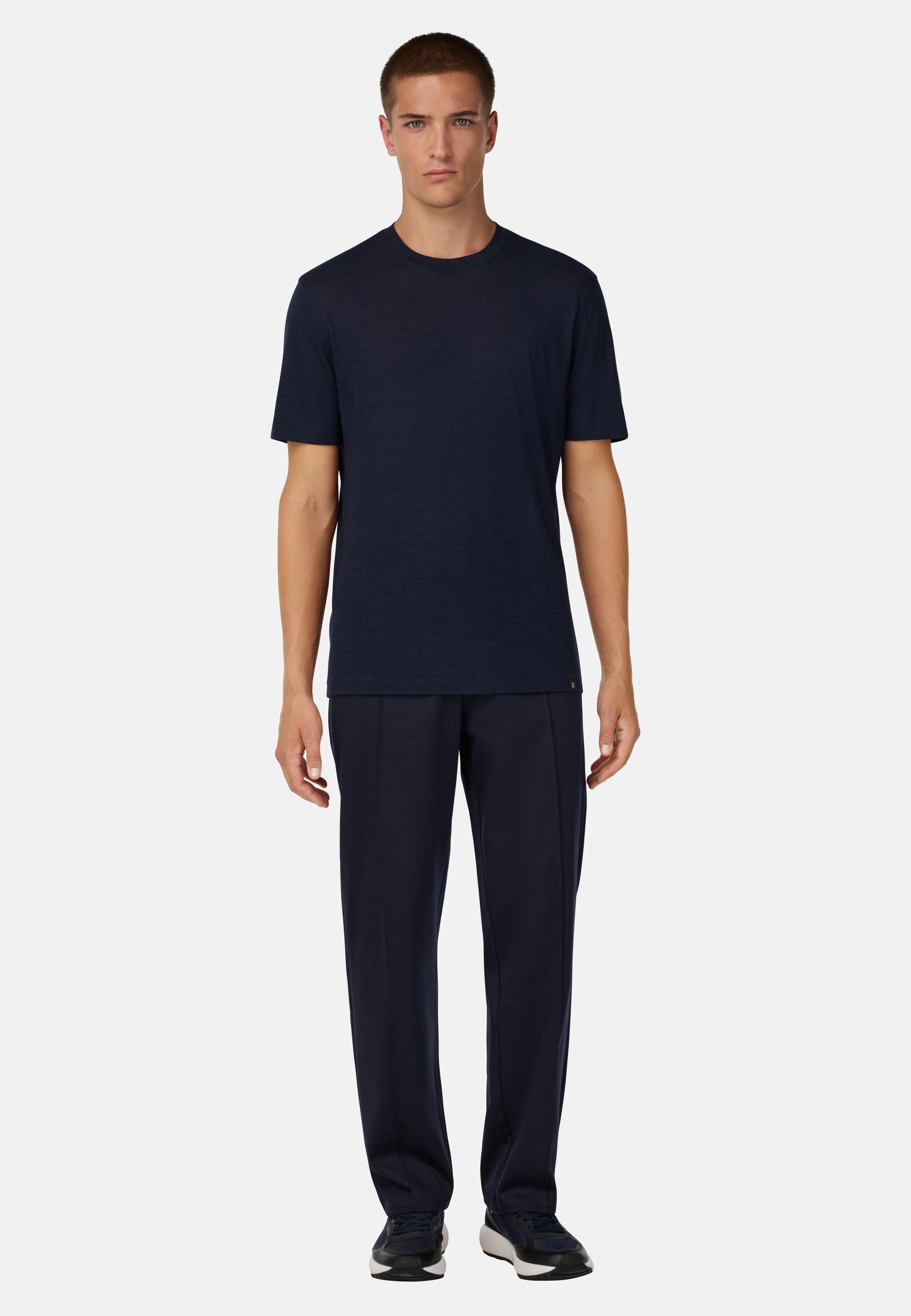 Wool Blend Trousers Navy, Navy blue, medium