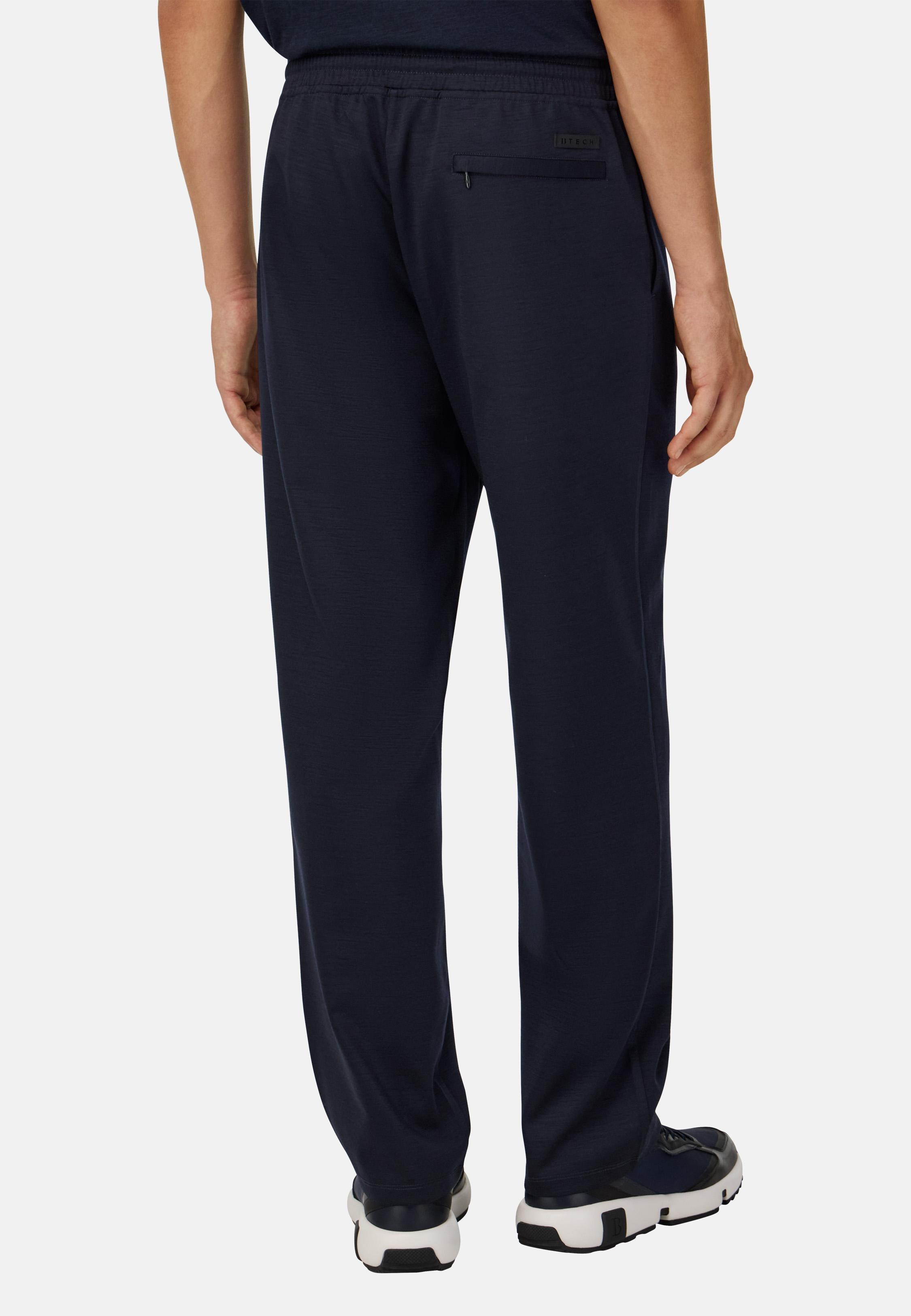 Wool Blend Trousers Navy, Navy blue, medium