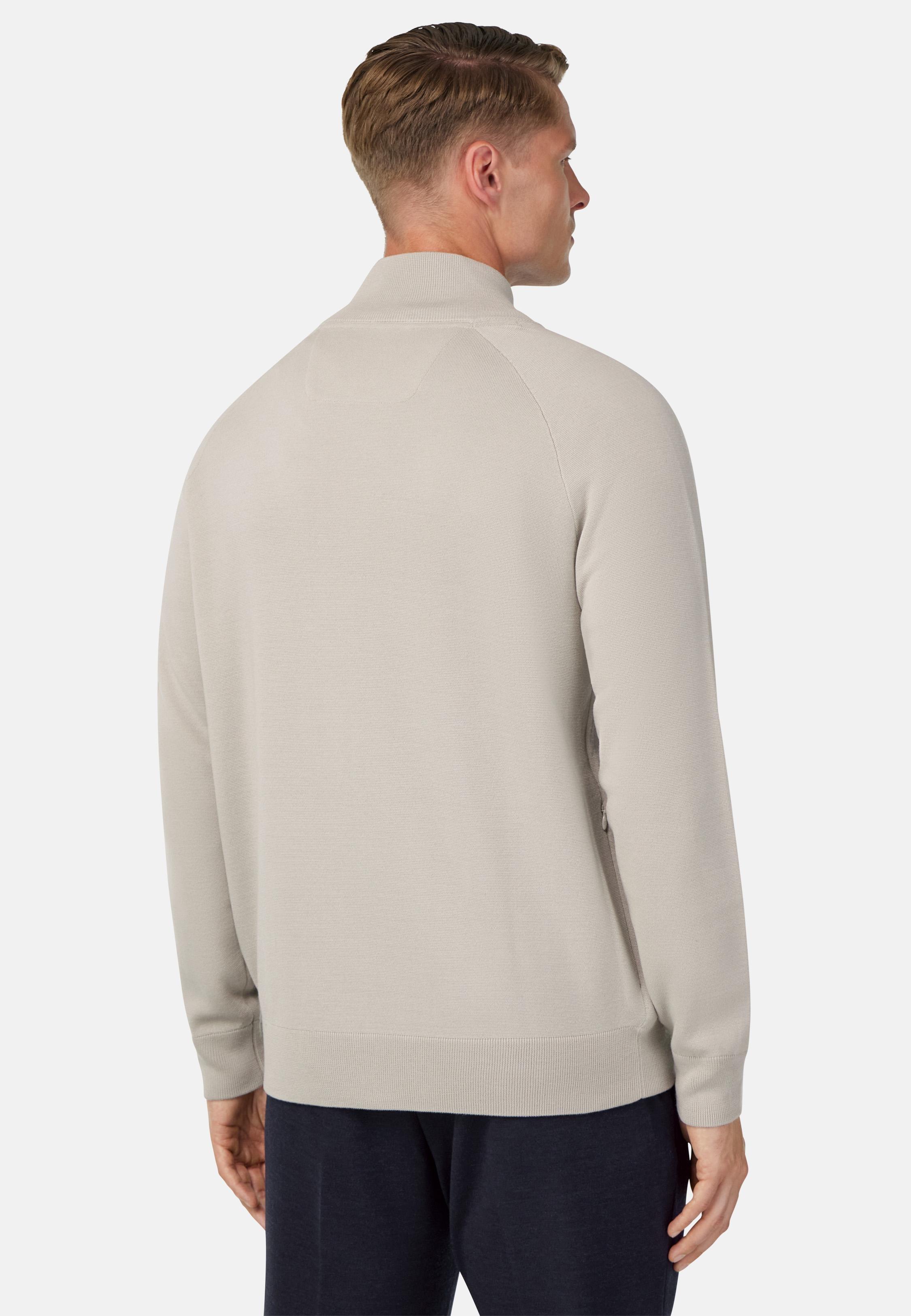 Tech Bomber Jacket in Merino Wool Beige, Sand, medium