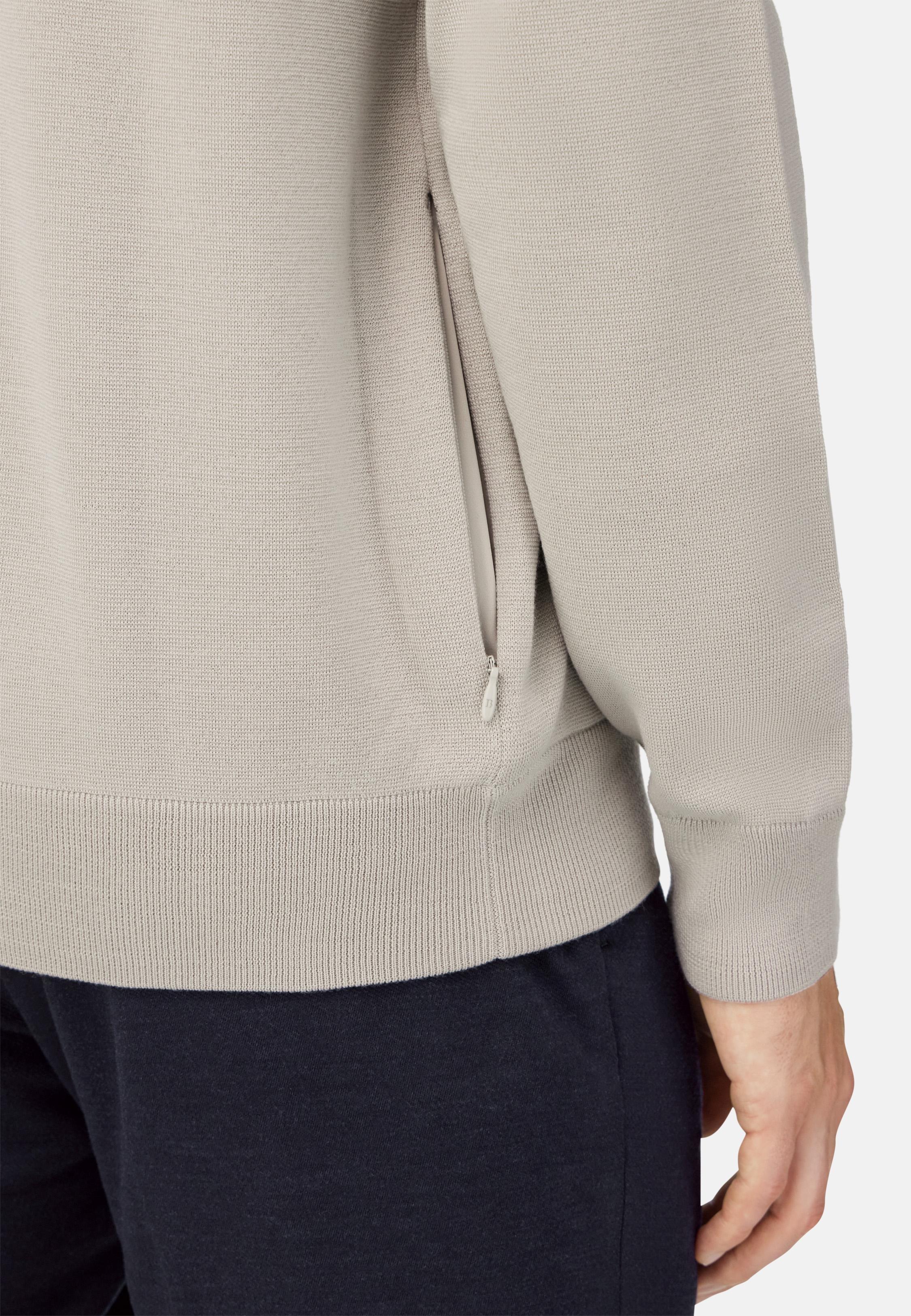 Tech Bomber Jacket in Merino Wool Beige, , large image number 2