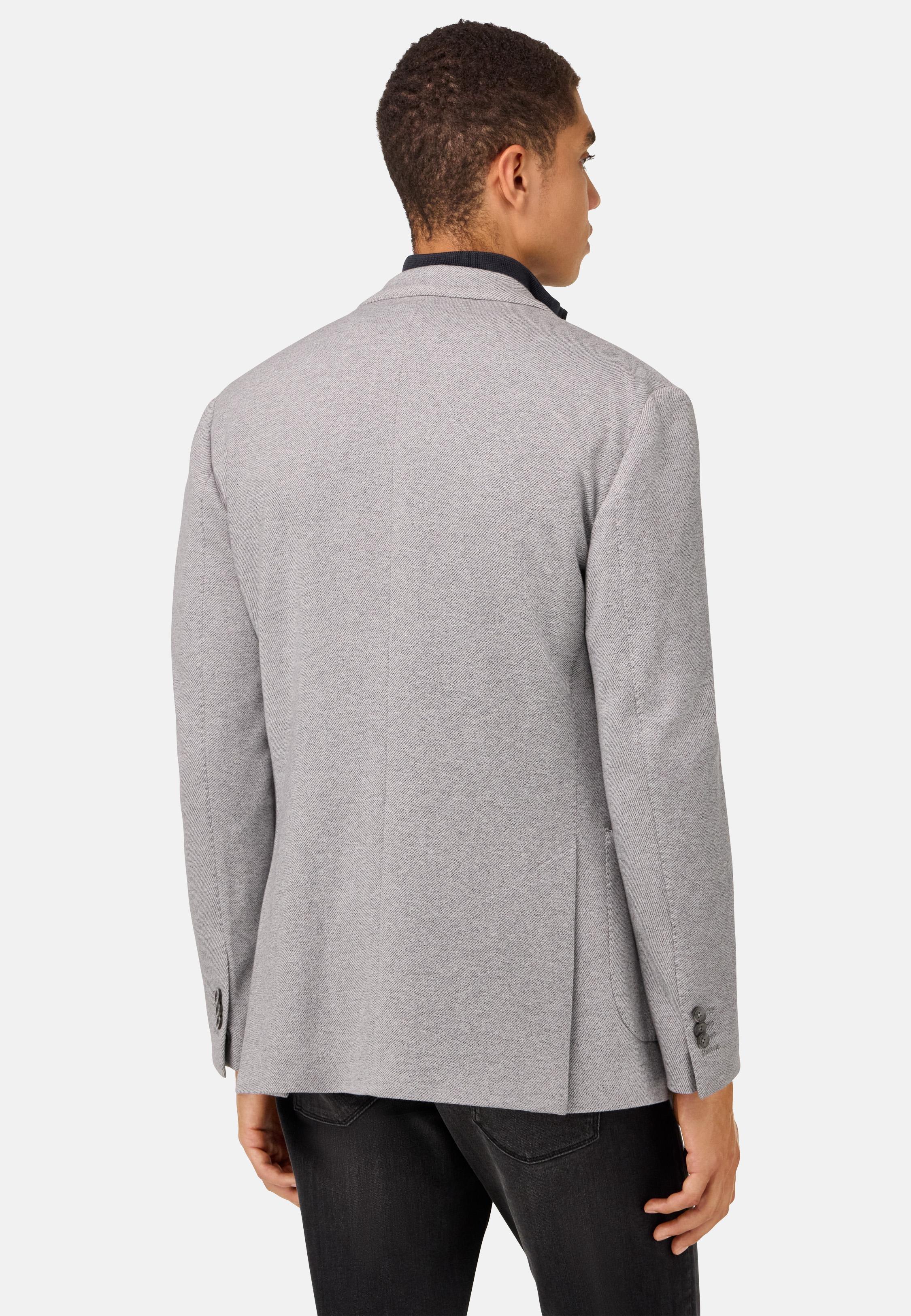 B Jersey Diagonal Jacket in a Cotton Blend Grey, Light grey, medium