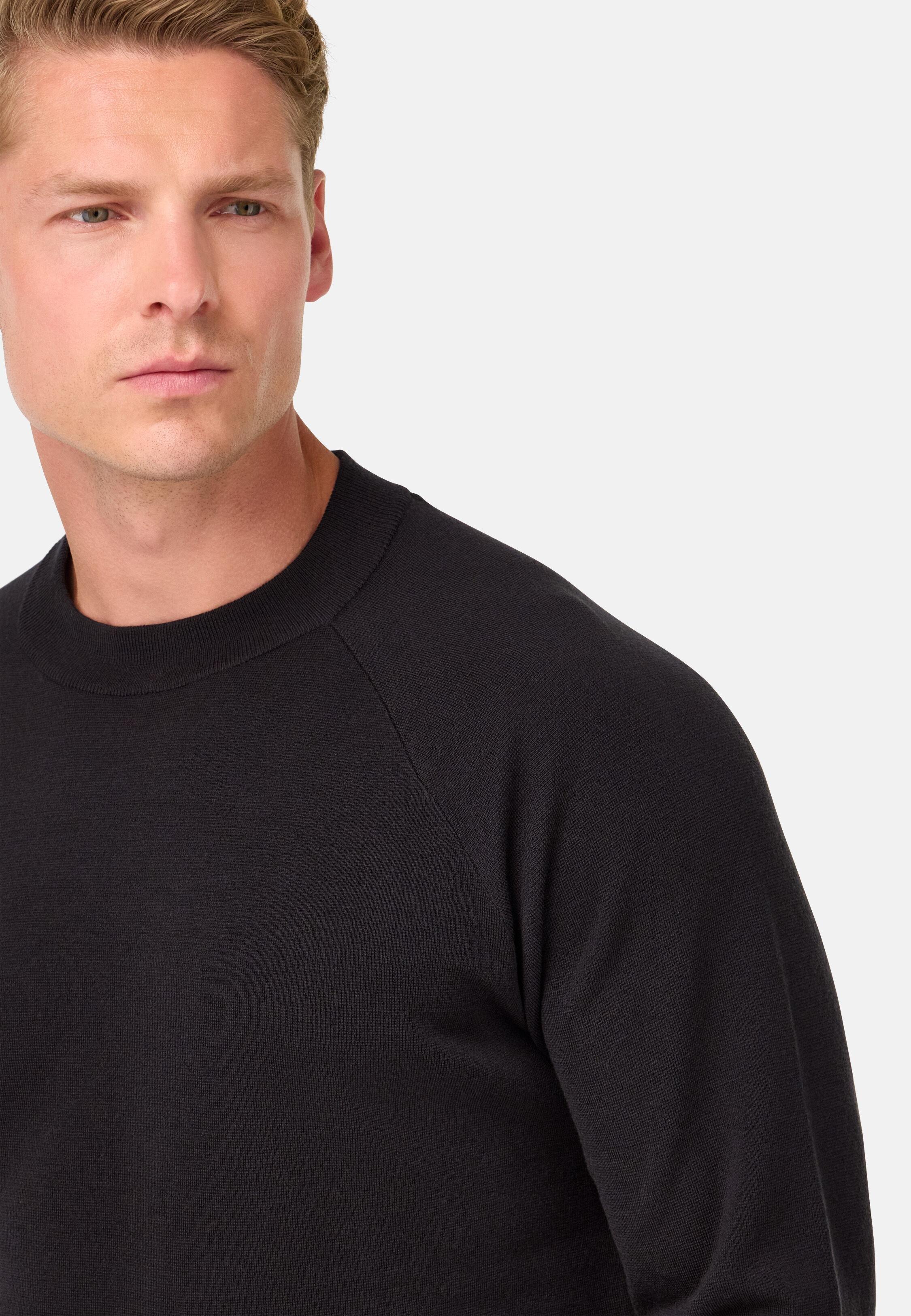 Crew Neck Jumper in Superfine Wool Brown, 3901_DKBR, medium