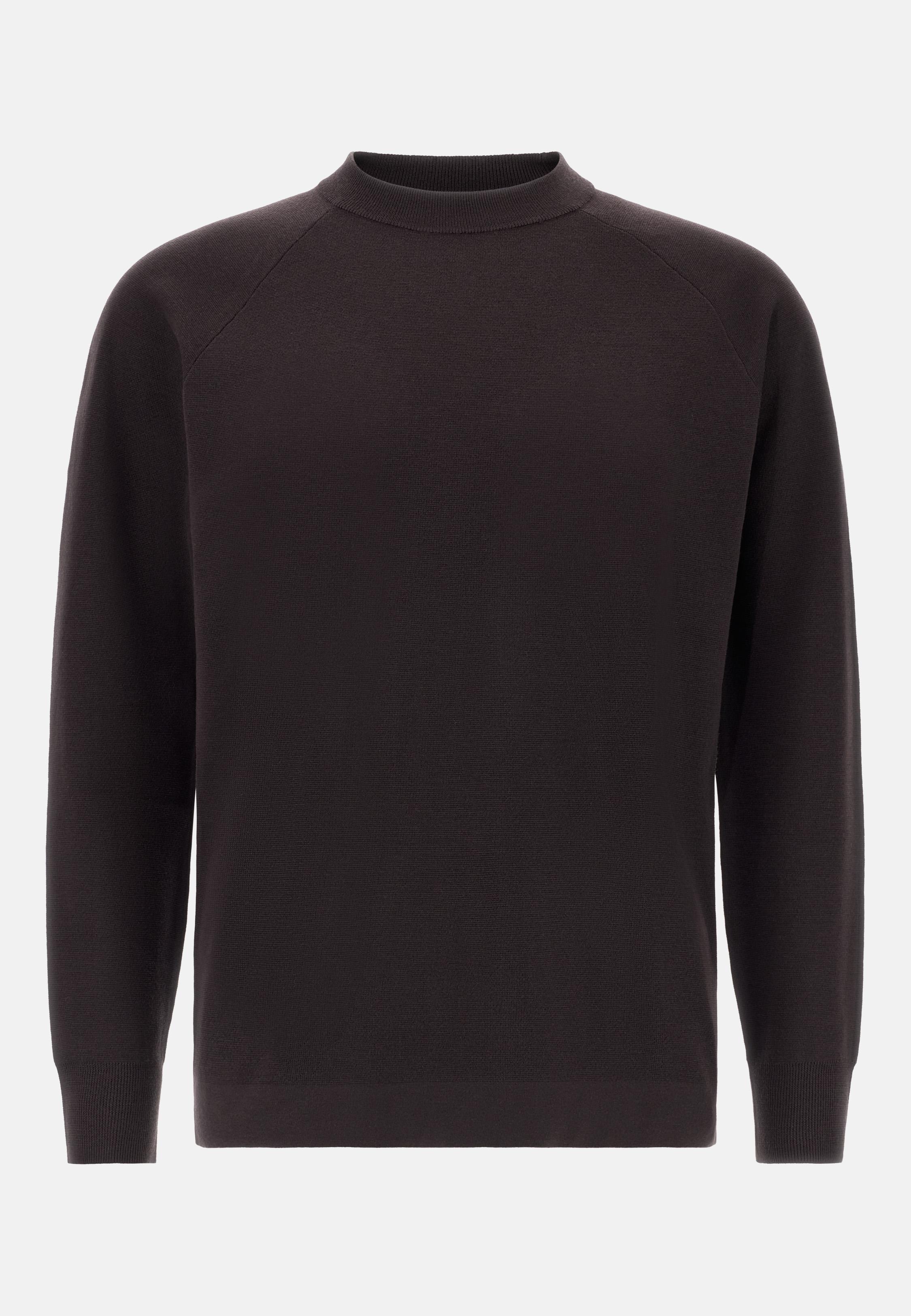 BROWN Crew Neck Jumper in Superfine Wool, , large image number 3