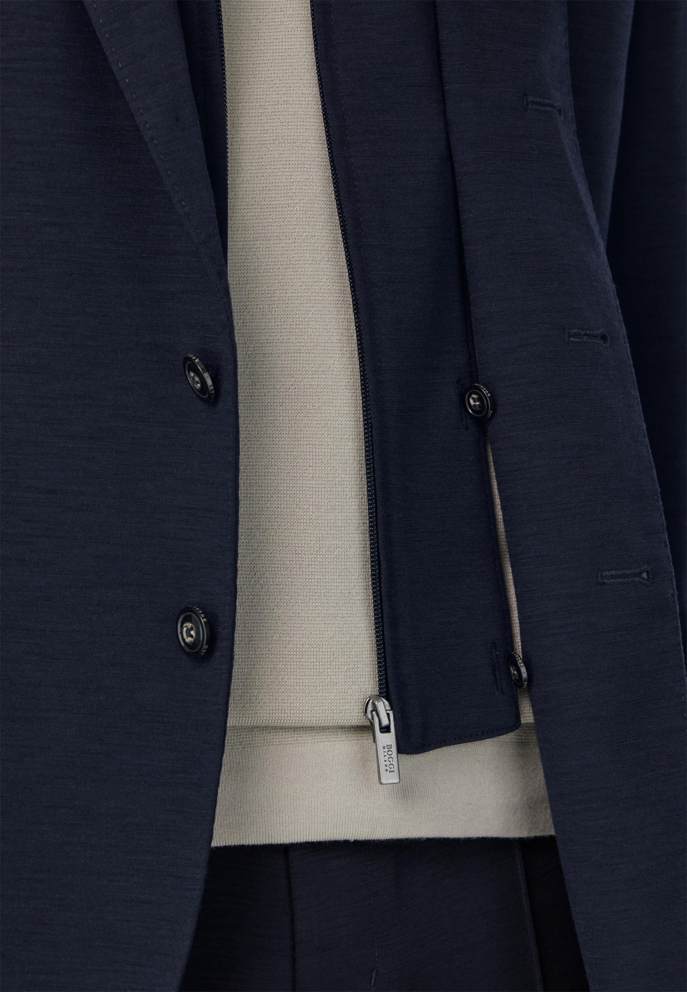 Madison Sweatshirt Jacket in a Wool Blend Blue, Navy blue, medium