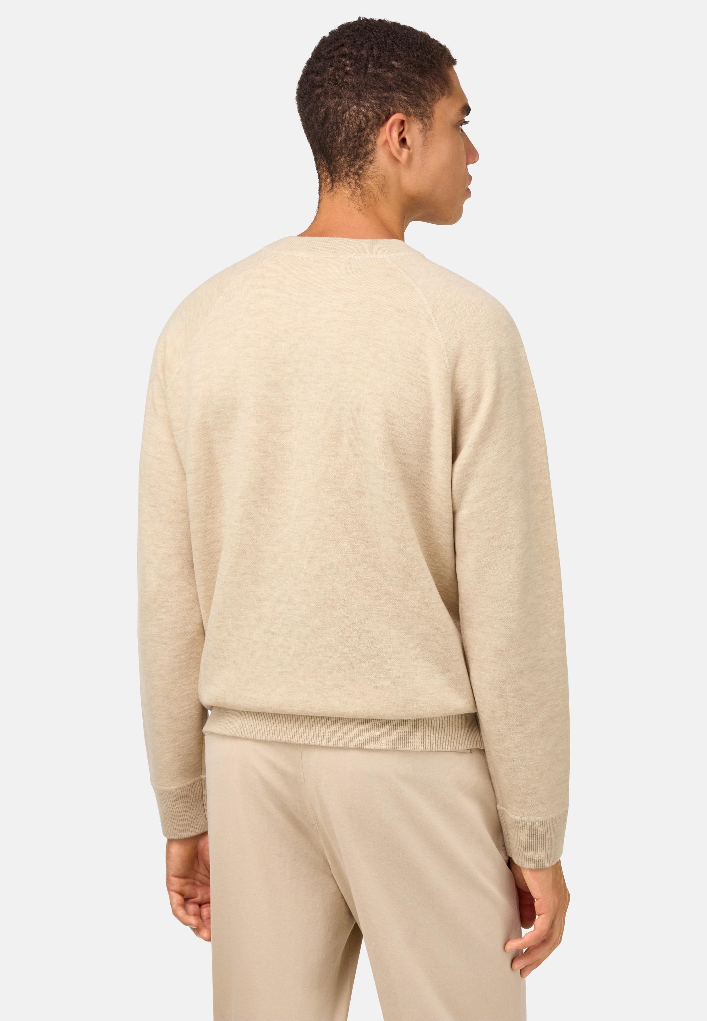 Crew Neck Jumper in Wool and Cashmere Beige, Sand, medium