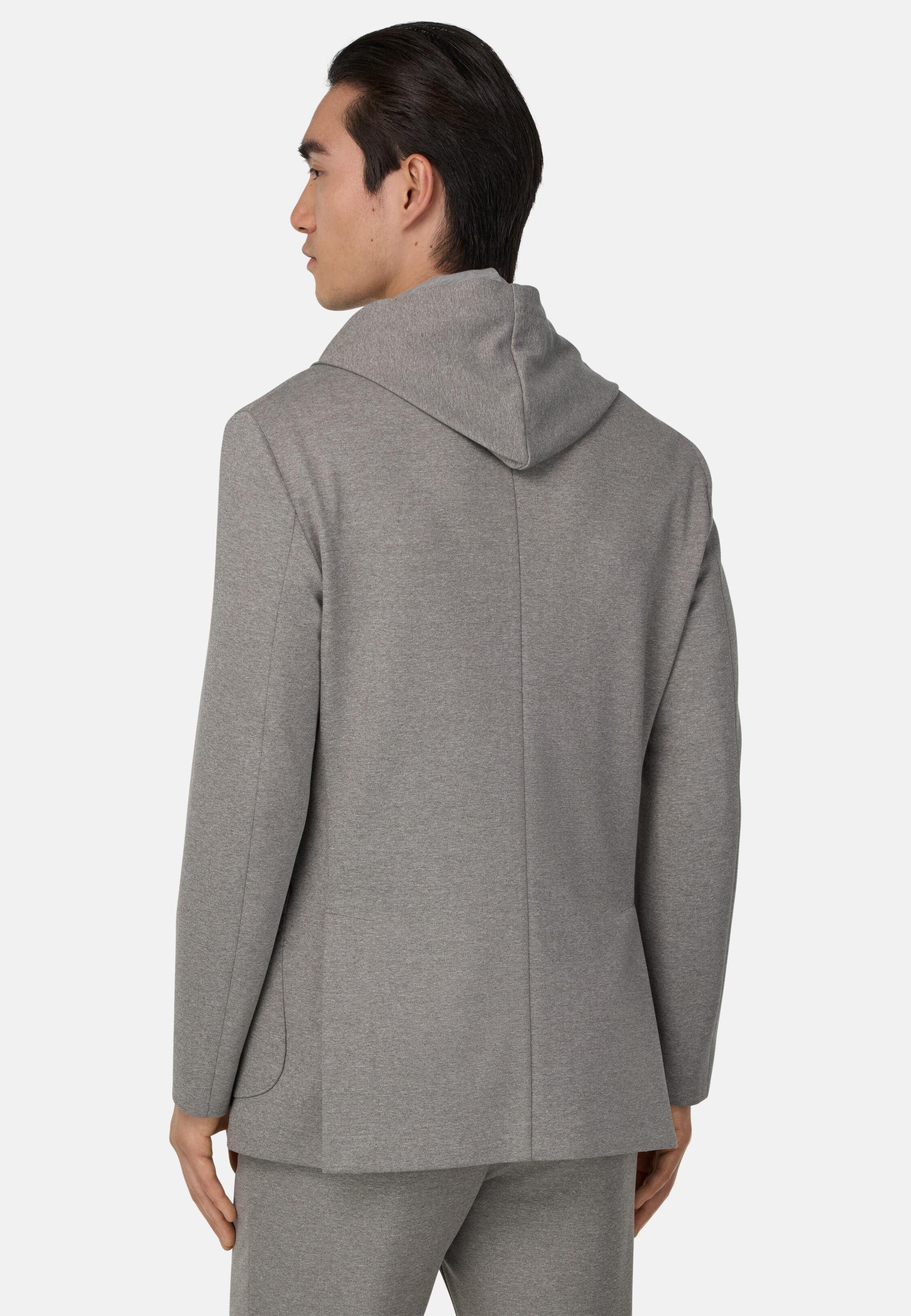 Madison Sweatshirt Jacket in a Stretch Cotton Blend Brown, Brown, large image number 1