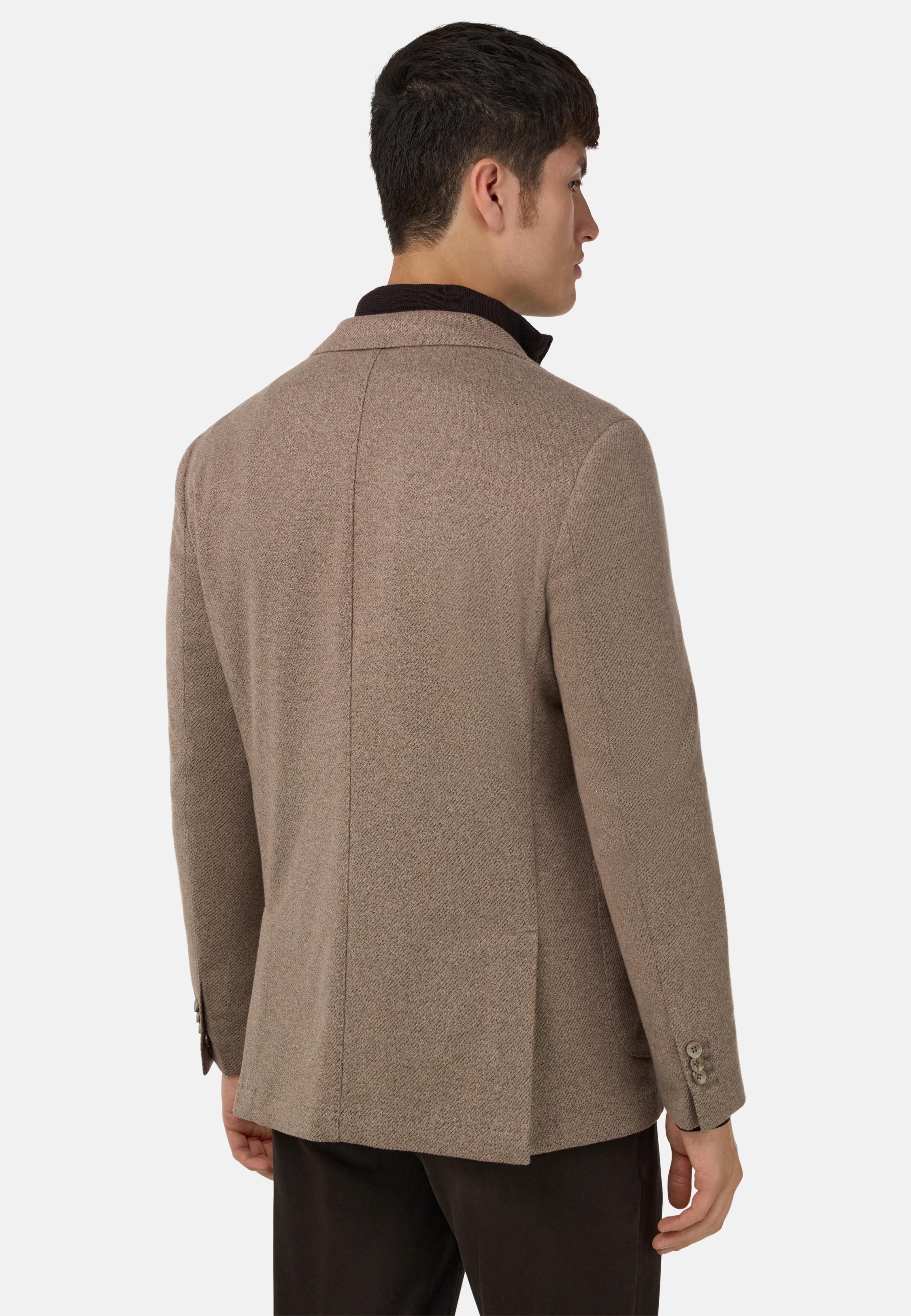 B Jersey Diagonal Jacket In A Cotton Blend Brown, Taupe, large image number 1