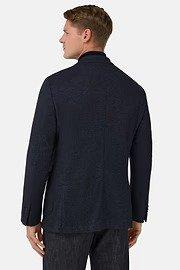 B Jersey Diagonal Jacket in a Cotton Blend Blue, 3901_BLUE, large image number 2