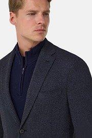 B Jersey Diagonal Jacket in a Cotton Blend Blue, 3901_BLUE, large image number 4