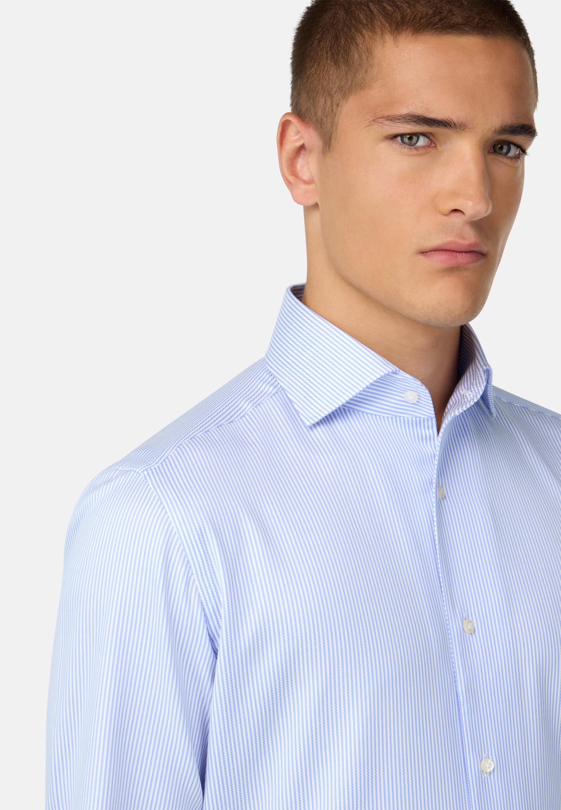 Regular Fit Striped Cotton Shirt Blue, Light Blue, large image number 2