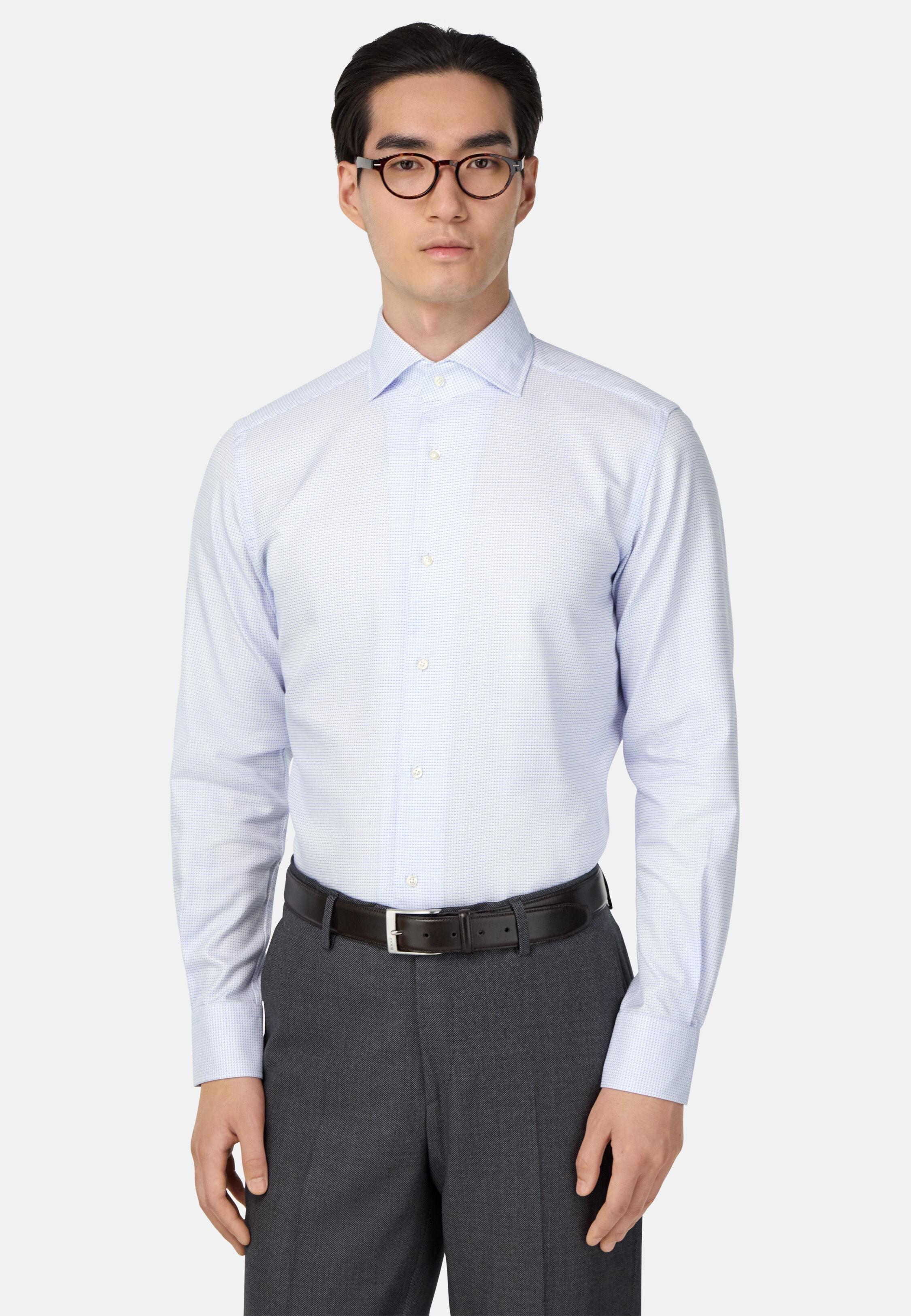 Regular Fit Cotton Twill Shirt Blue, 3901_LTBL, medium