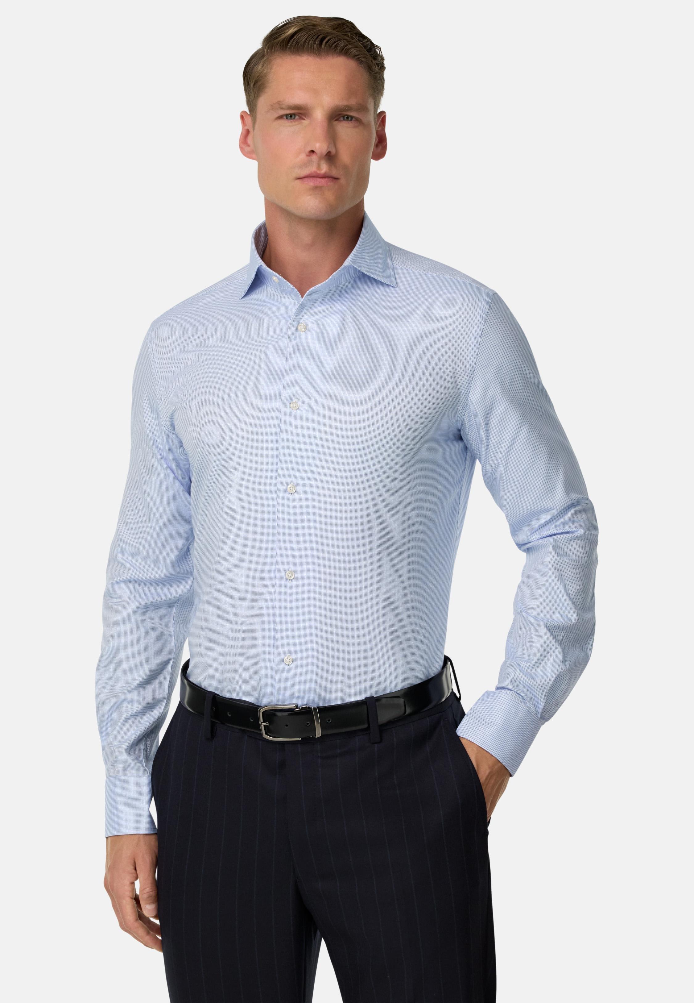 Regular Fit Cotton Dobby Shirt Blue, Light Blue, medium