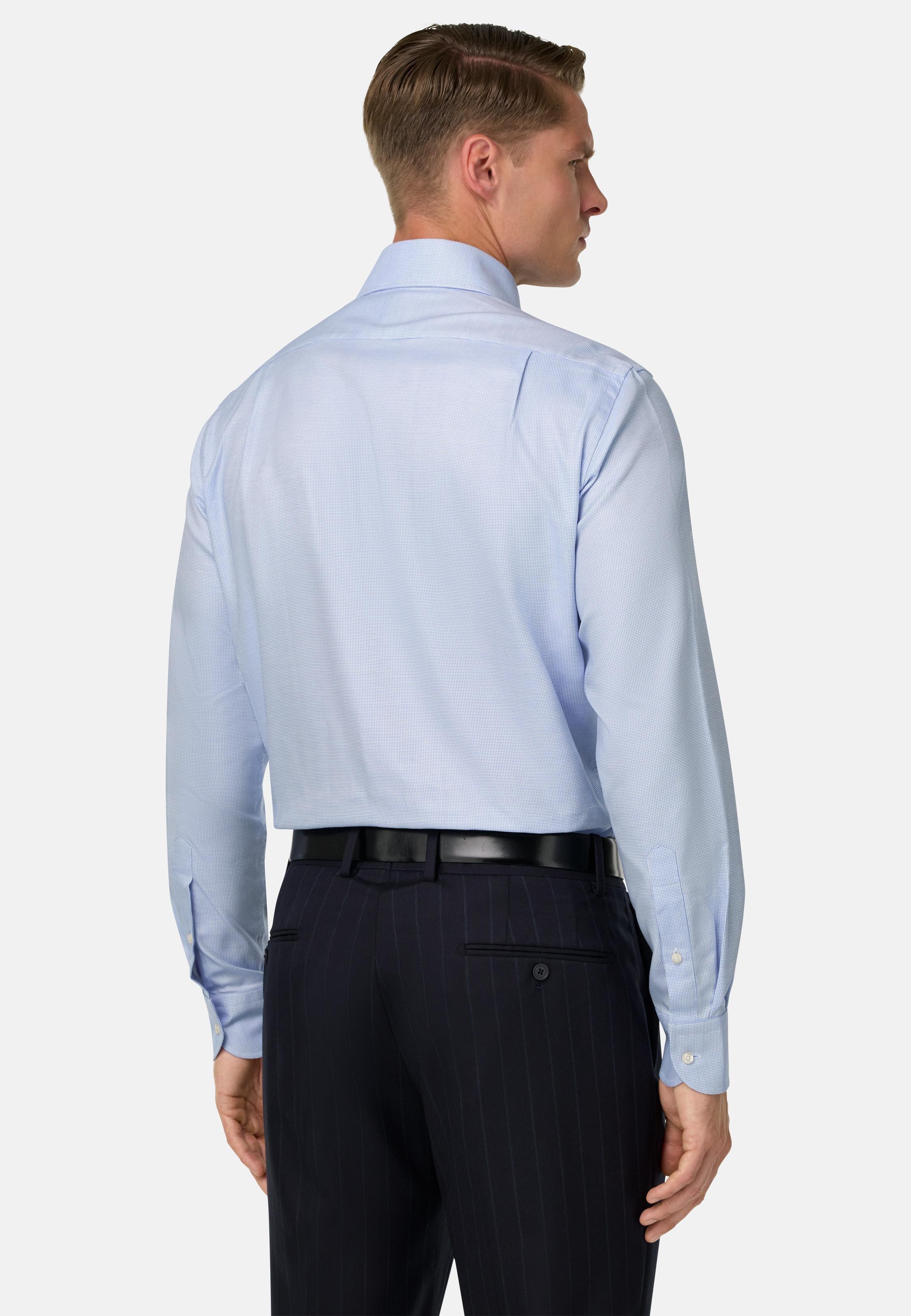 Regular Fit Cotton Dobby Shirt Blue, Light Blue, large image number 1