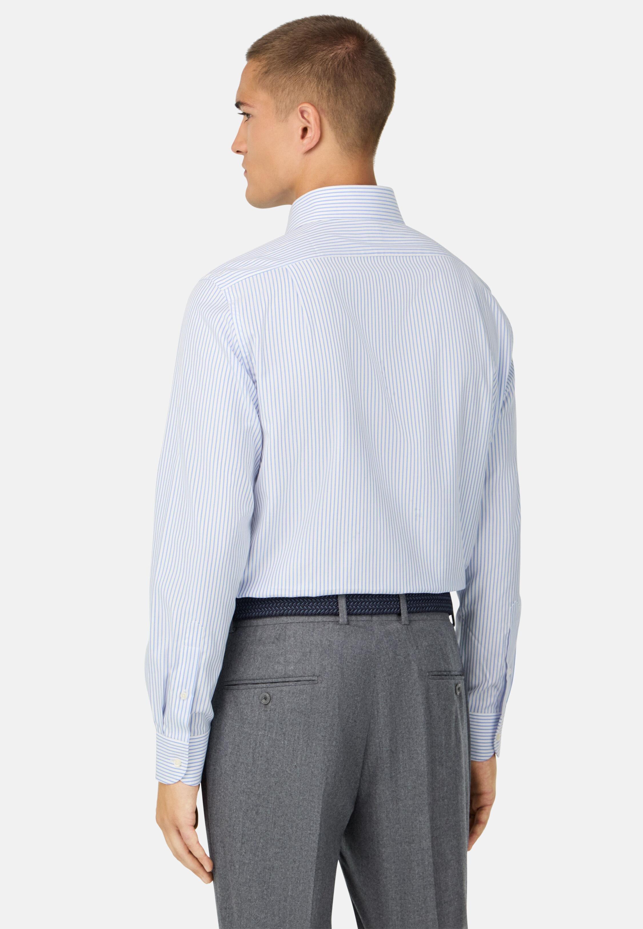 Regular Fit Striped Cotton Shirt Blue, Light Blue, medium